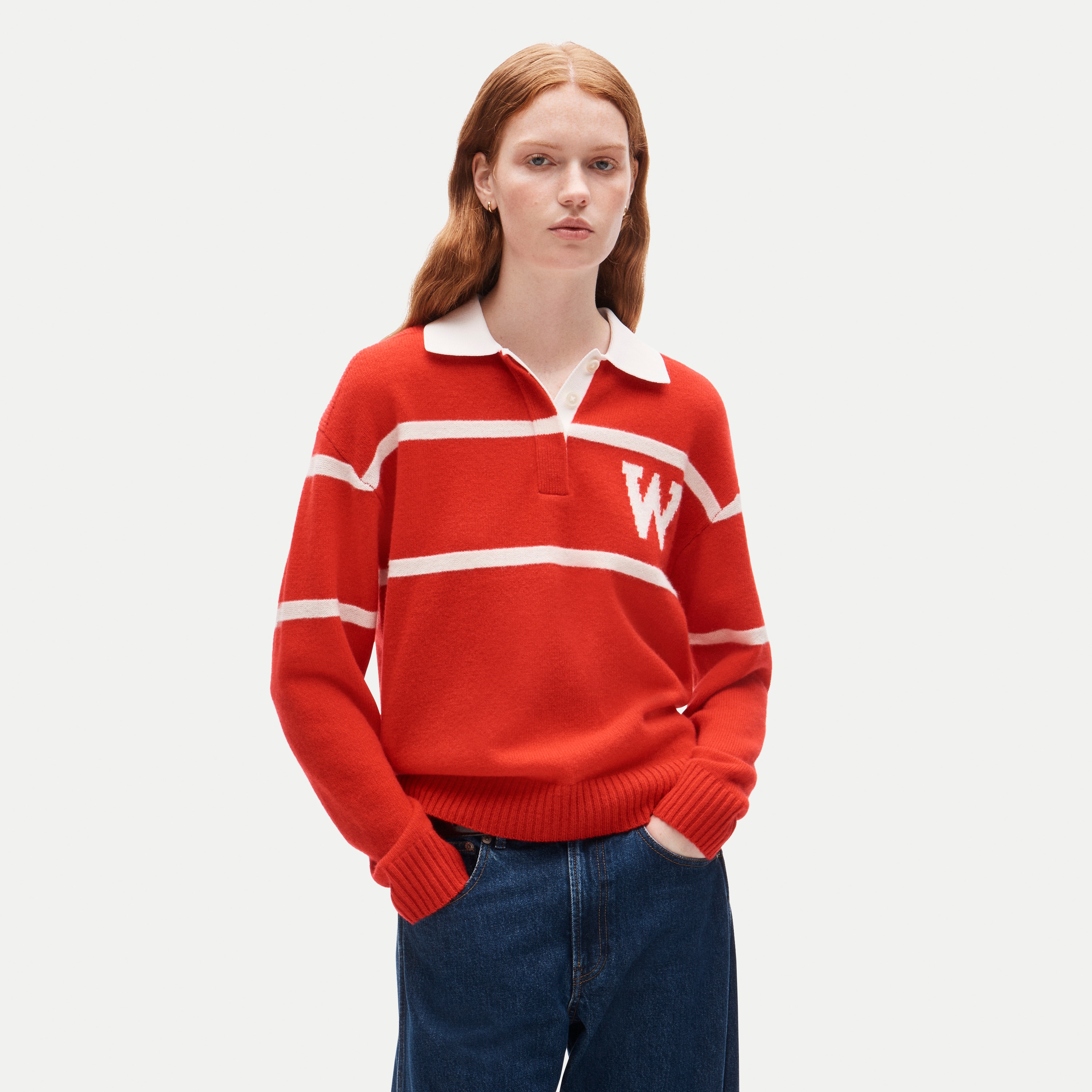 '47 x J.Crew vintage wool University of Wisconsin rugby