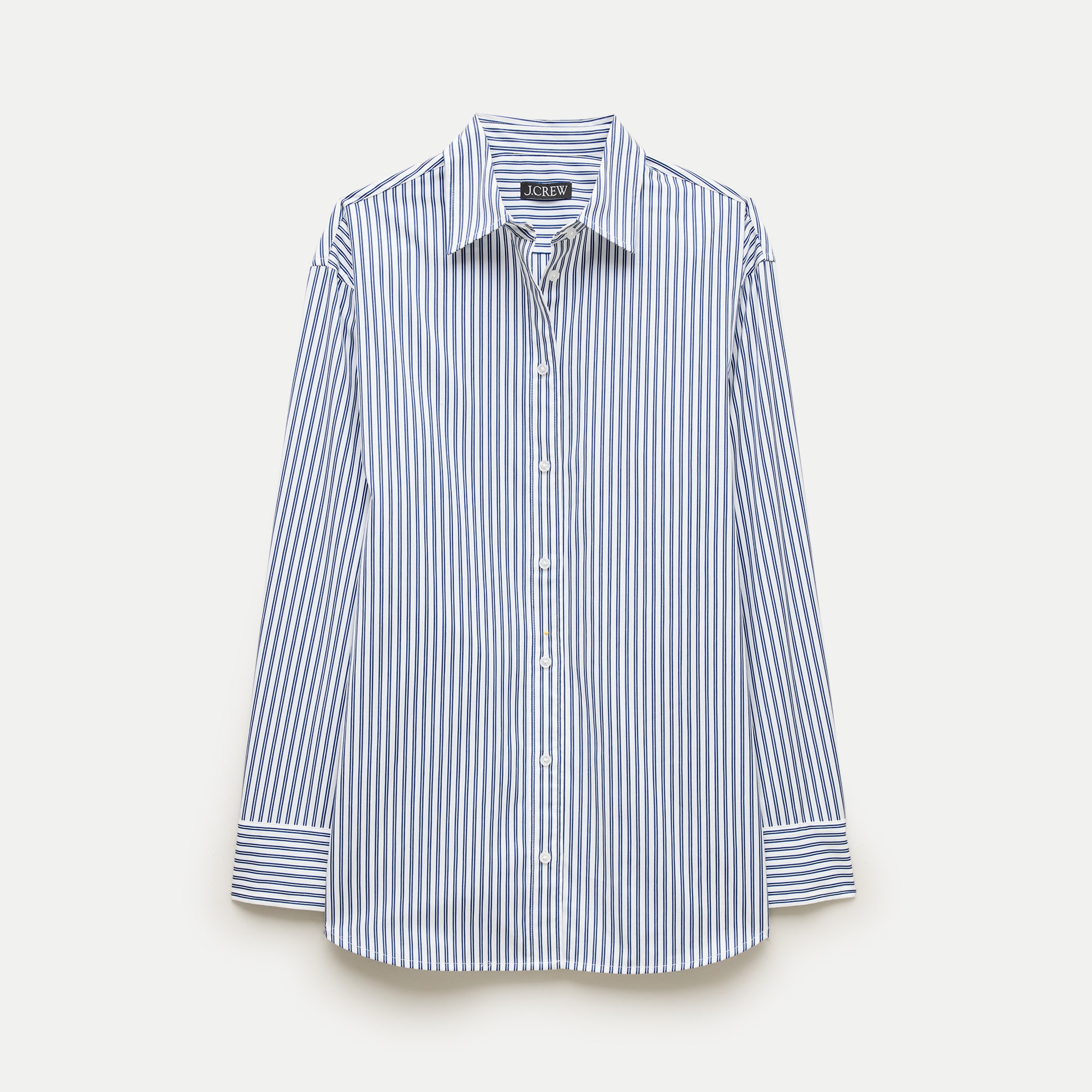 Cinched button-up shirt in Greenwich poplin