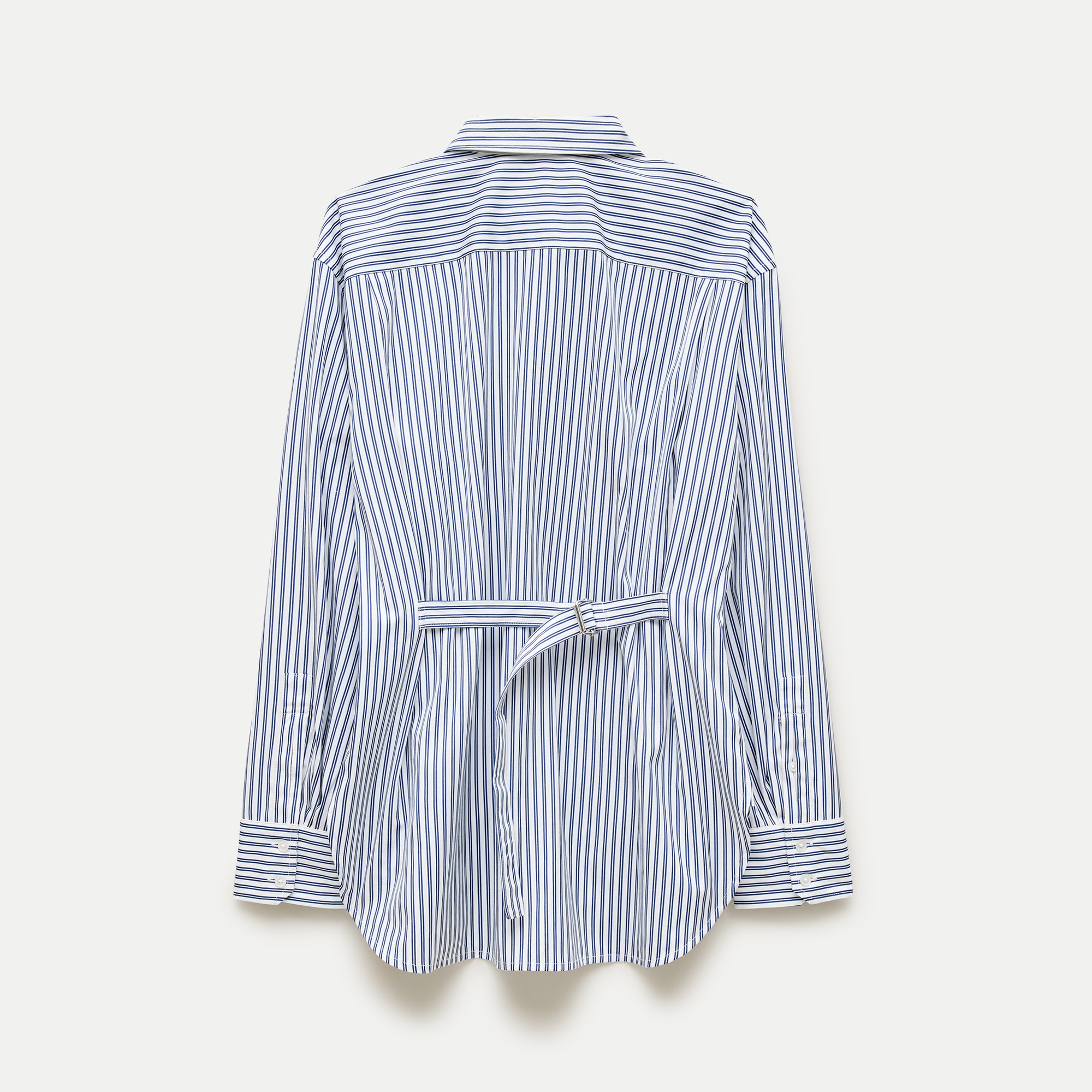 Cinched button-up shirt in Greenwich poplin
