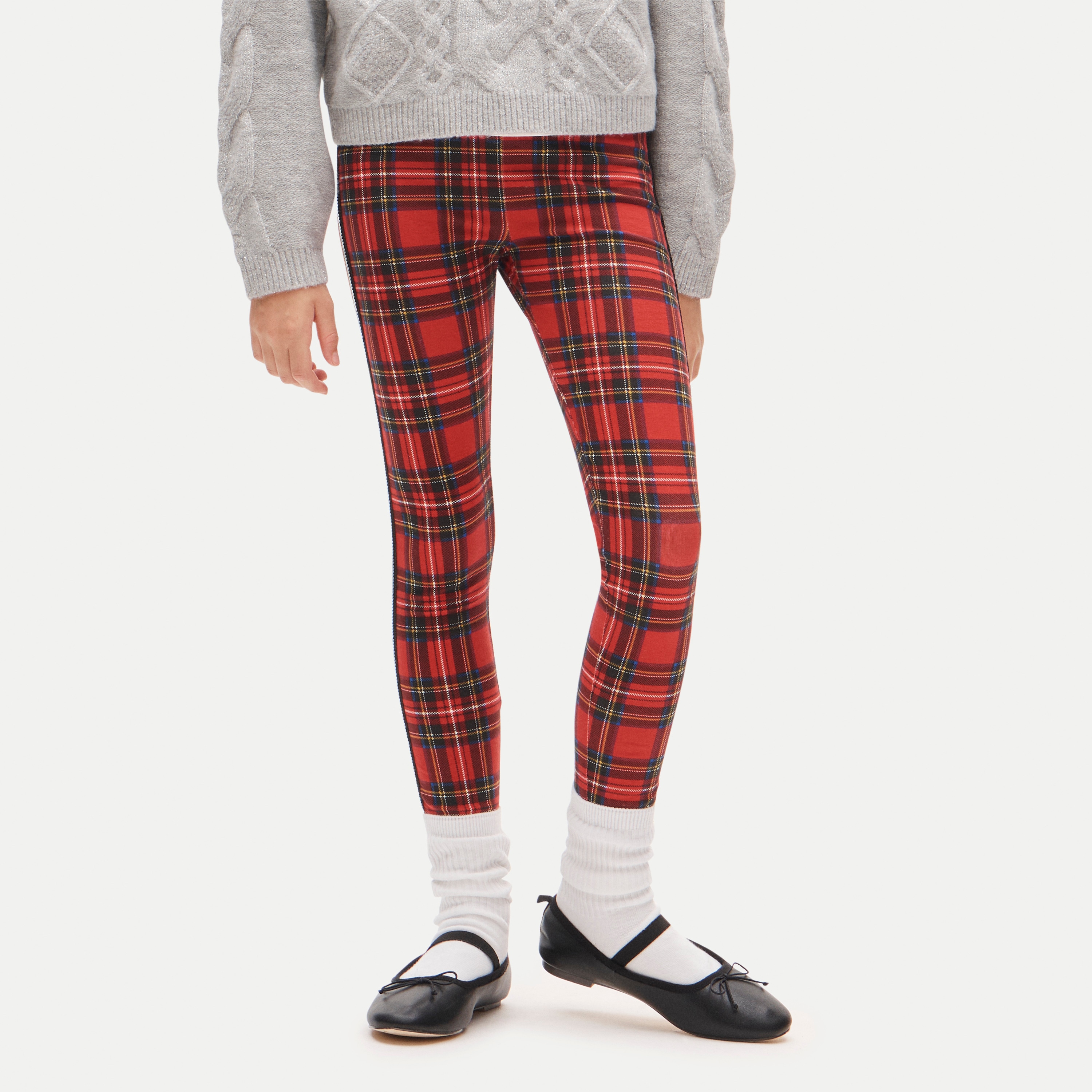 Girls' Everyday leggings with sequin tuxedo stripe