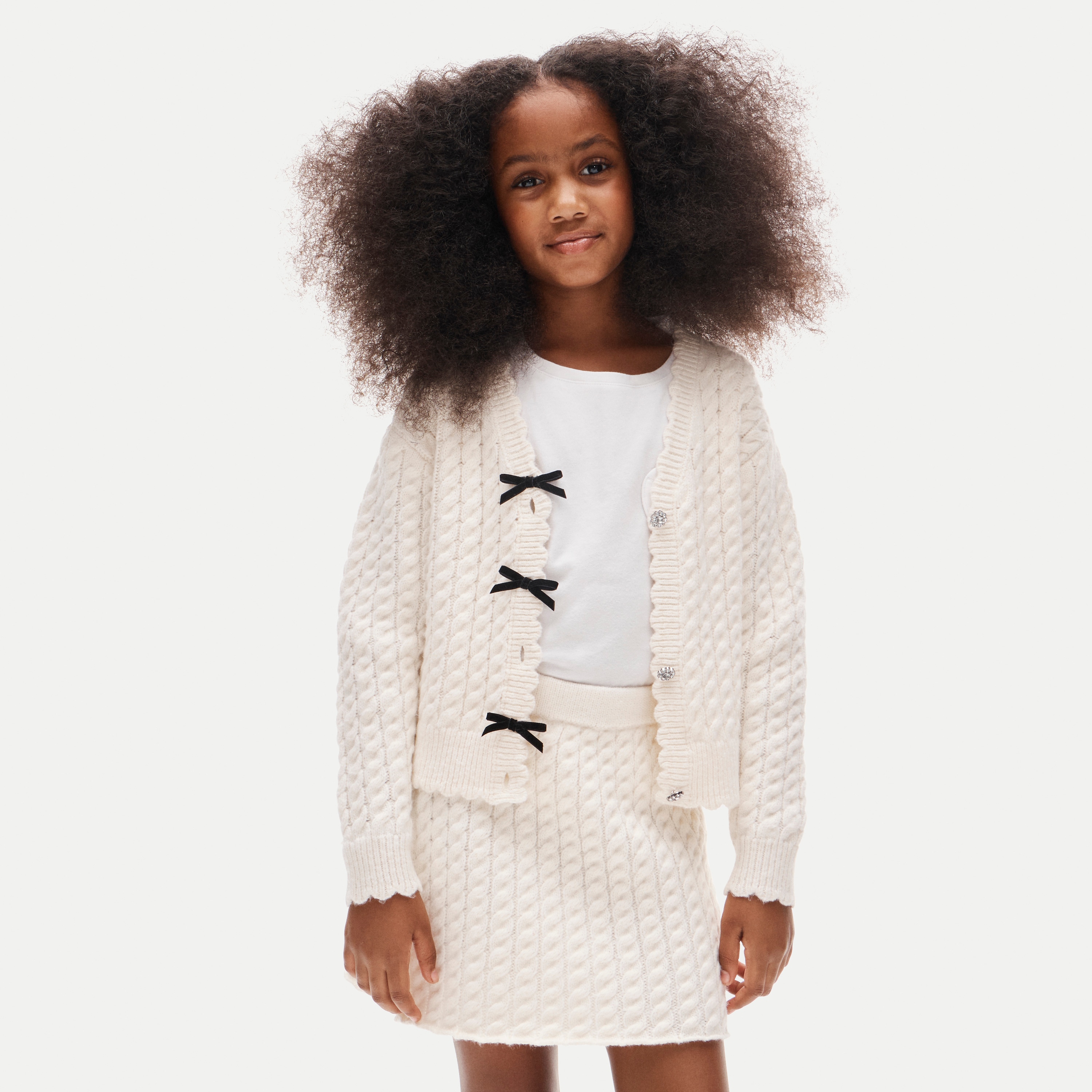 Girls' cable-knit sweater-skirt