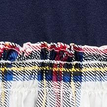 Girls' collared mixy dress in tartan NAVY
