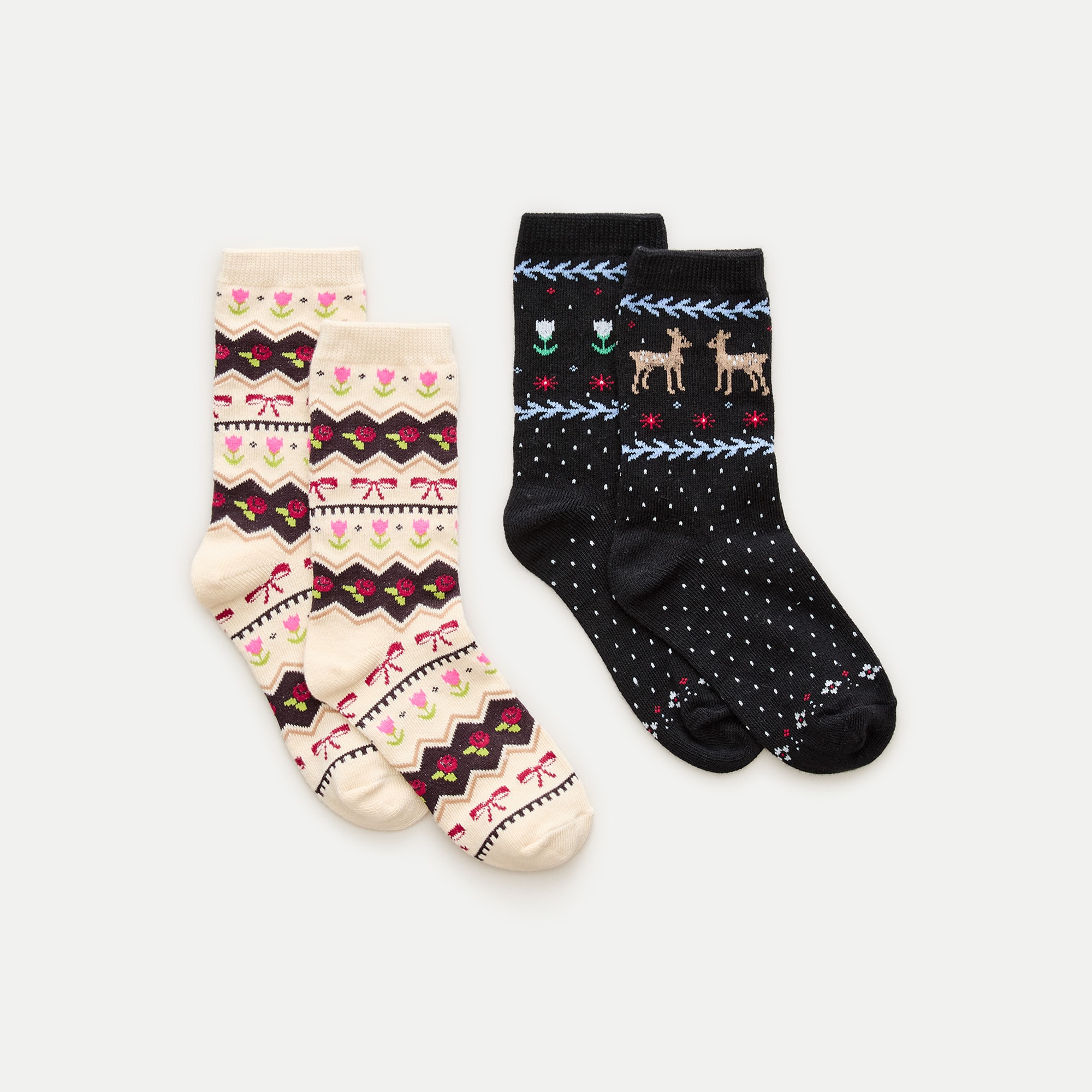Girls' Fair Isle trouser socks two-pack