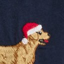 100% cotton embroidered holiday dachshund graphic tee SANTA GOLDEN RETRIEVER