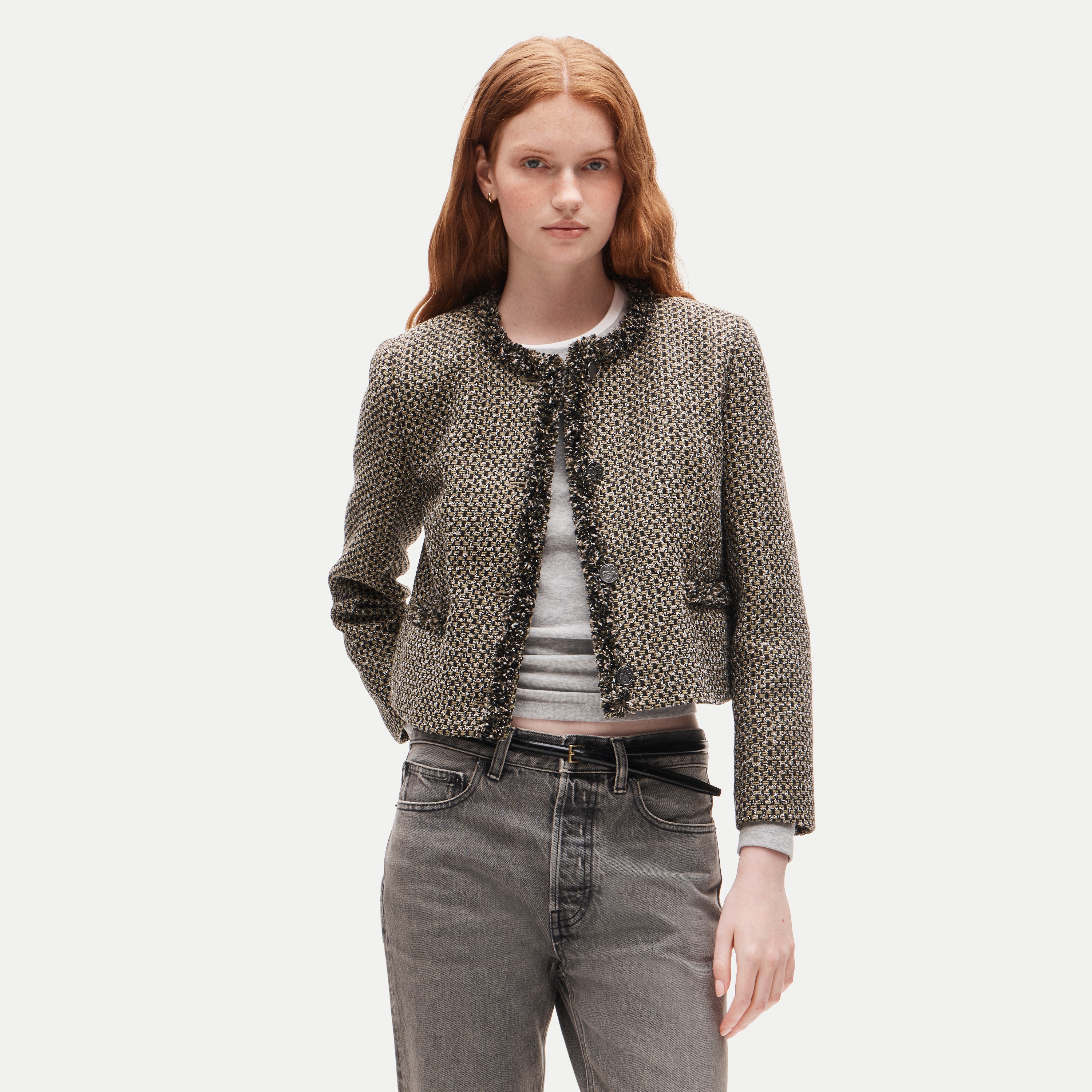 Lady jacket in textured Italian tweed