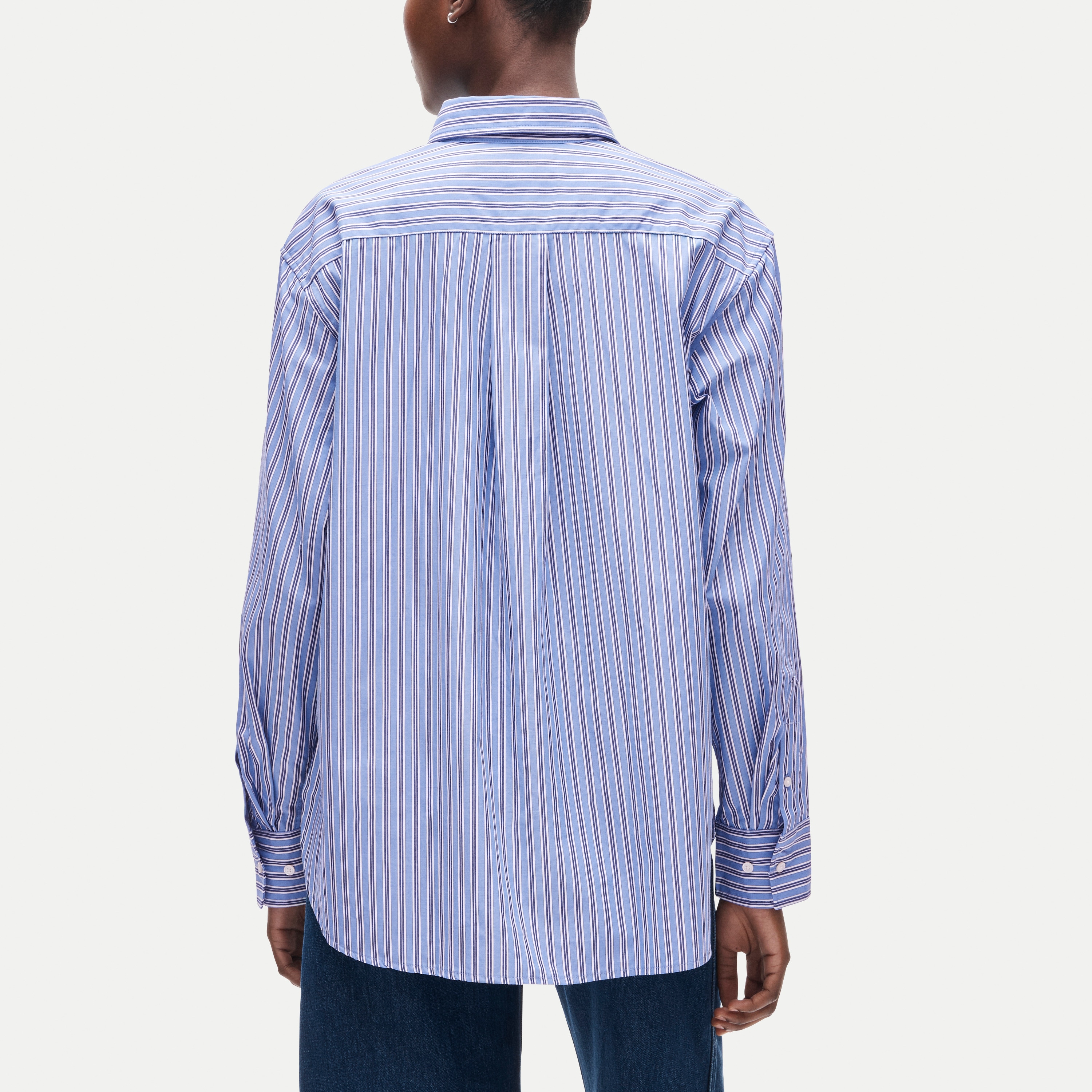 Esme relaxed-fit button-up shirt in striped cotton poplin