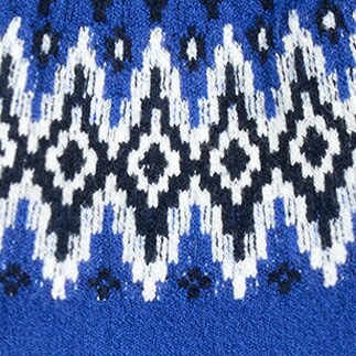 Fair Isle crewneck sweater in cotton-soft blend ULTRAMARINE JEWELNECK