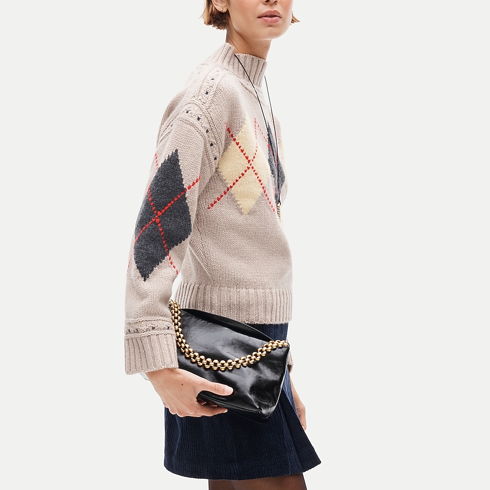 Berkeley small shoulder bag in leather with chain strap by J.Crew