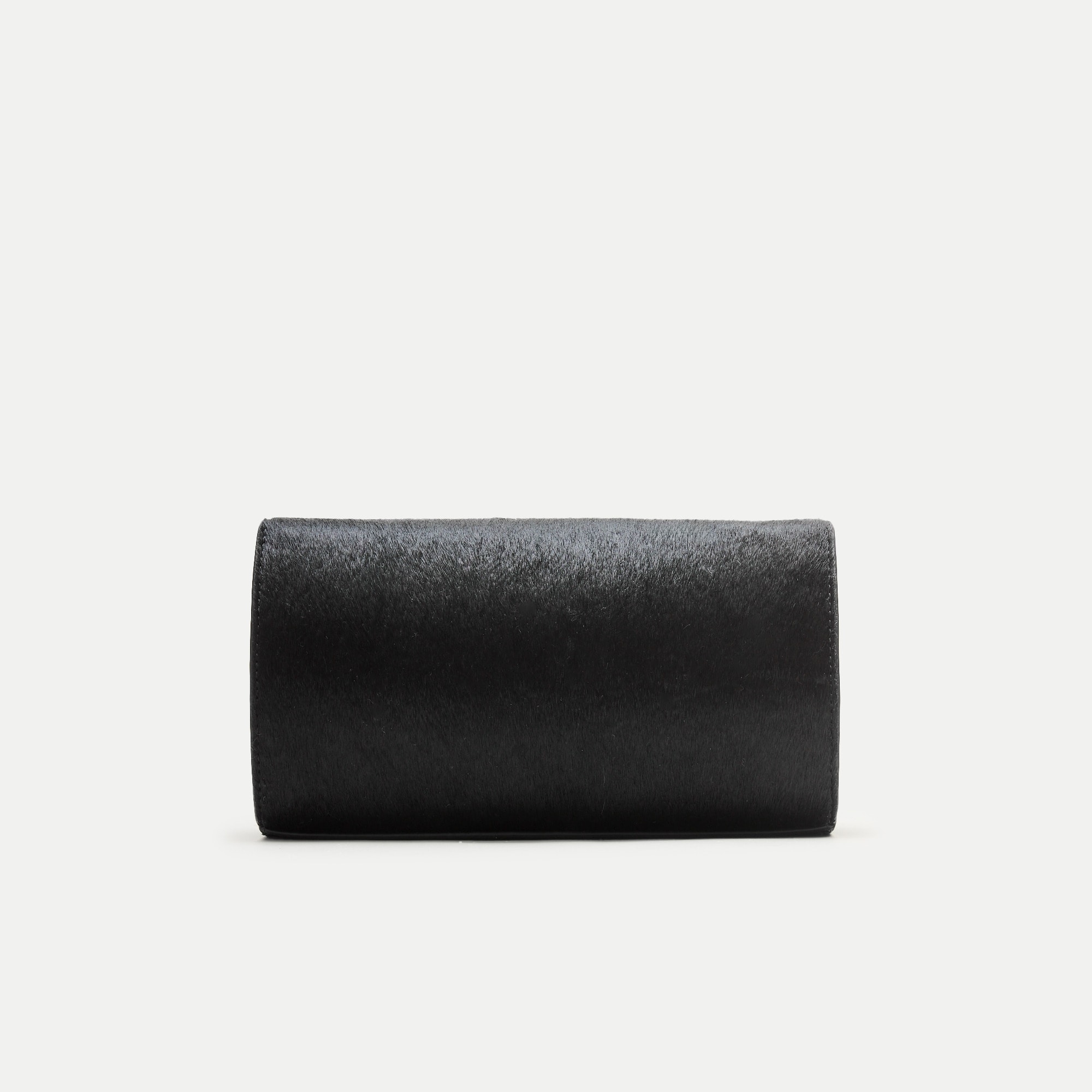 Structured clutch in calf hair
