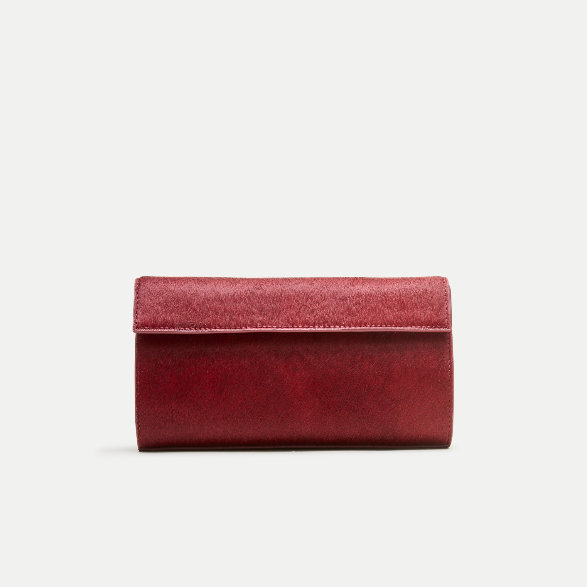 Structured clutch in calf hair