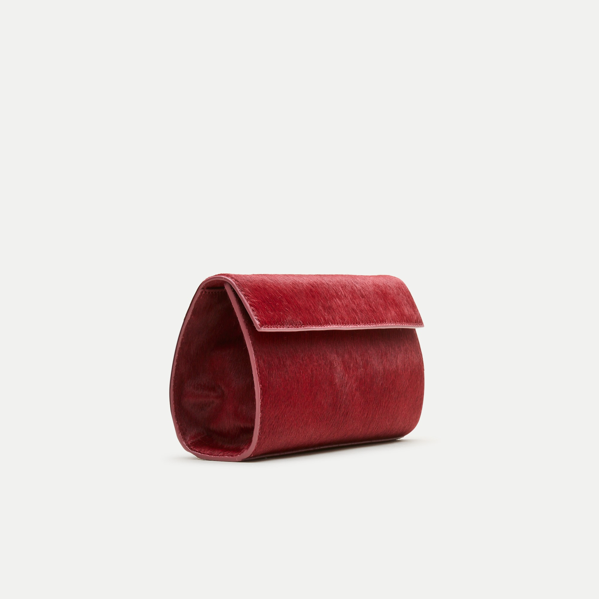 Structured clutch in calf hair