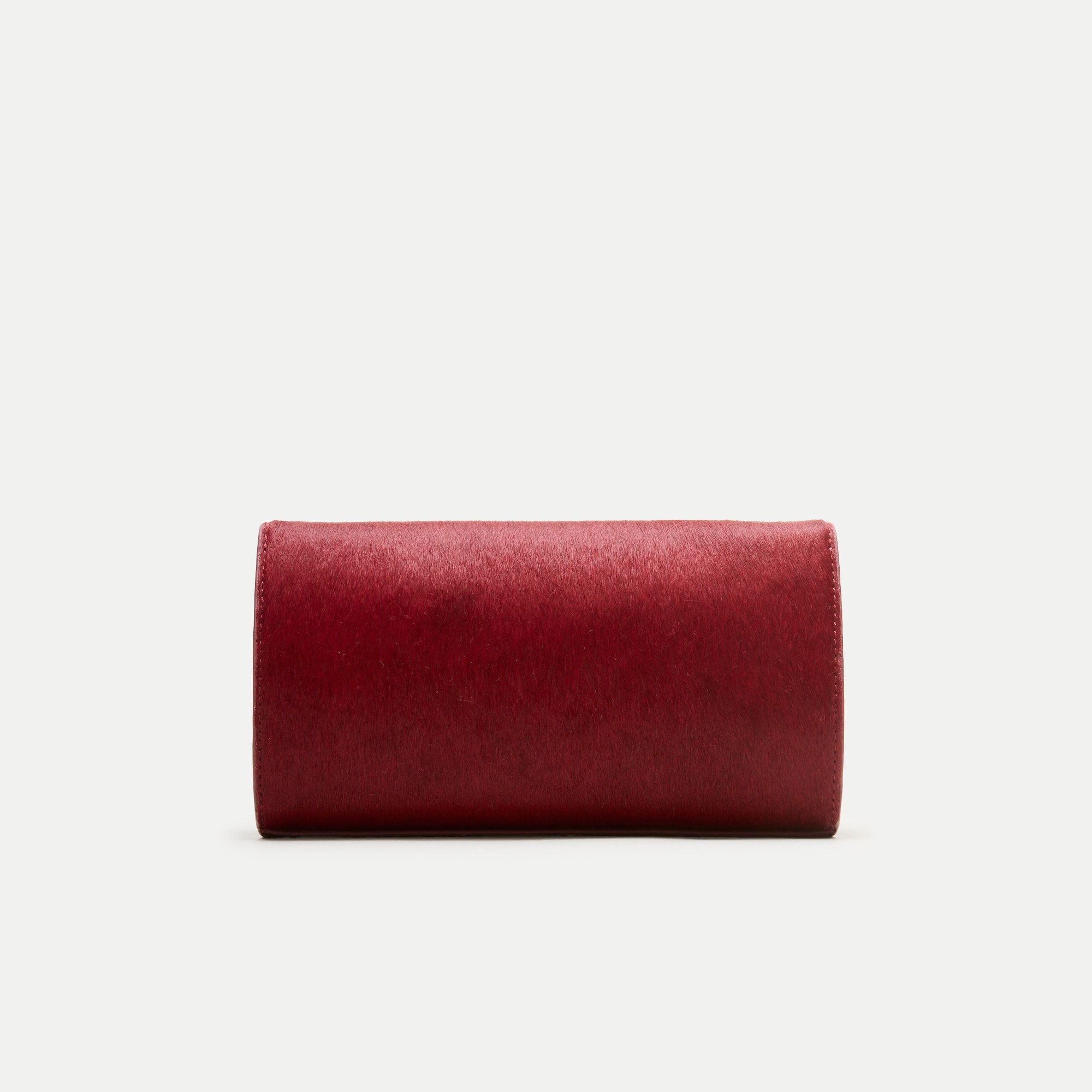 Structured clutch in calf hair