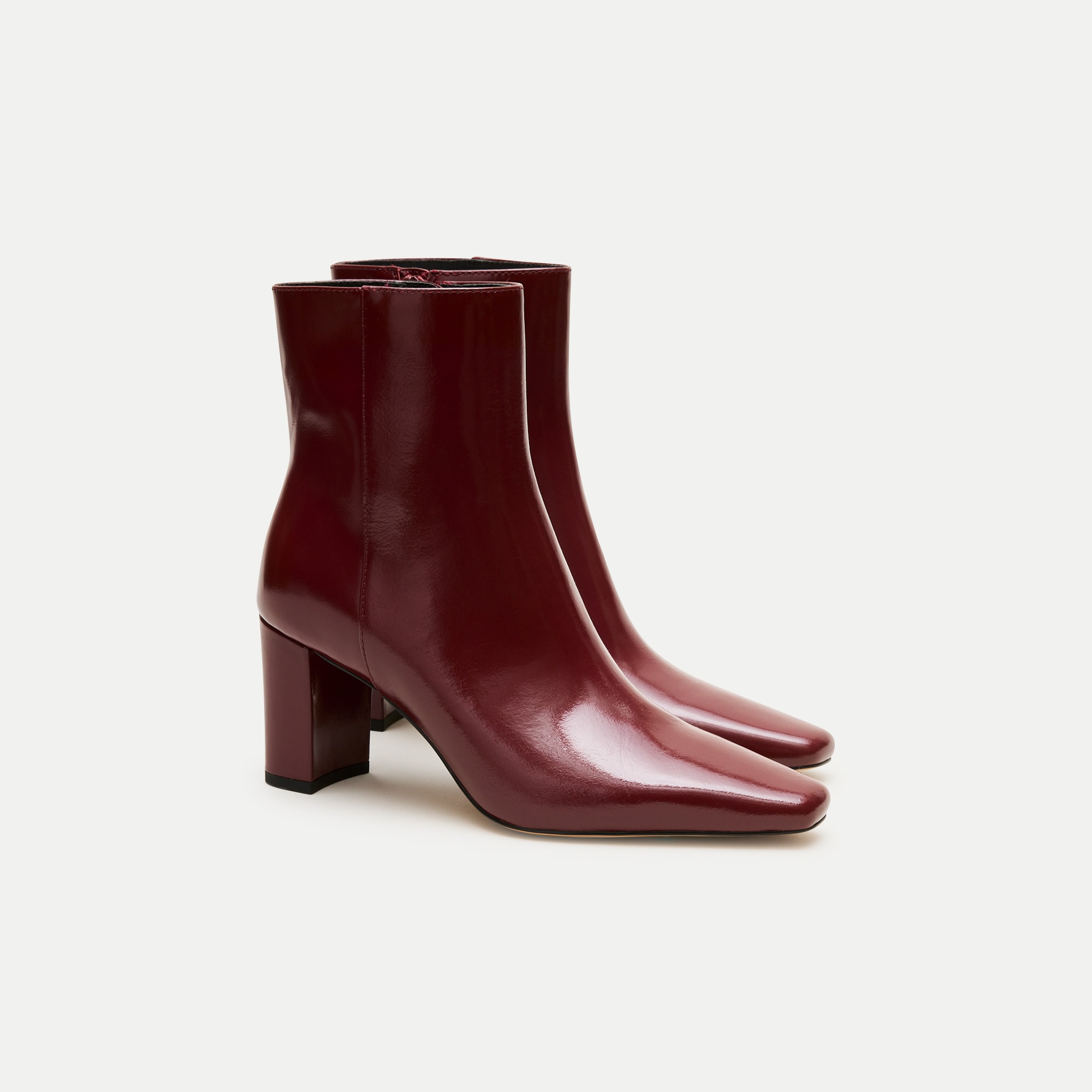 Block-heel ankle boots in Italian leather