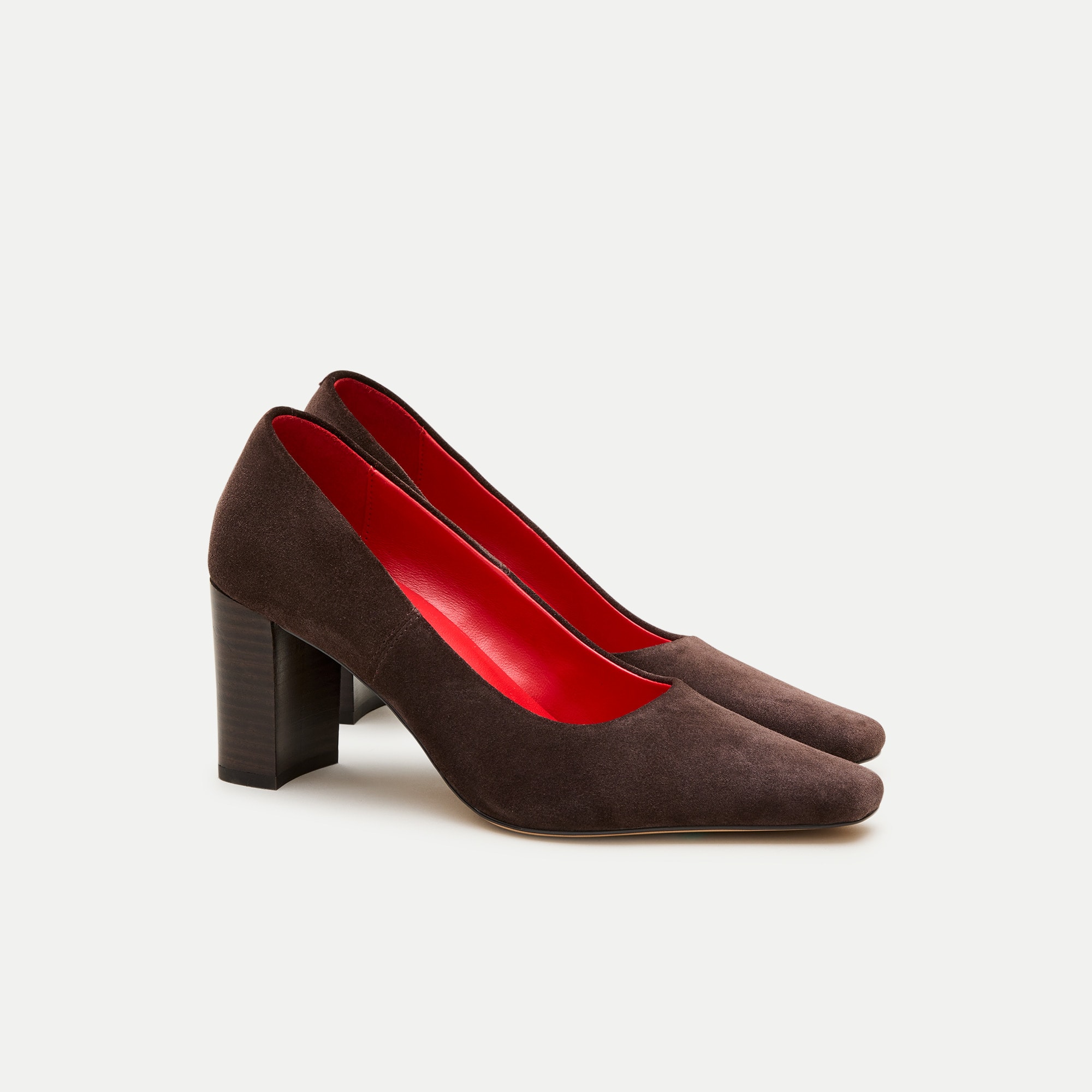 Block heel pumps in suede