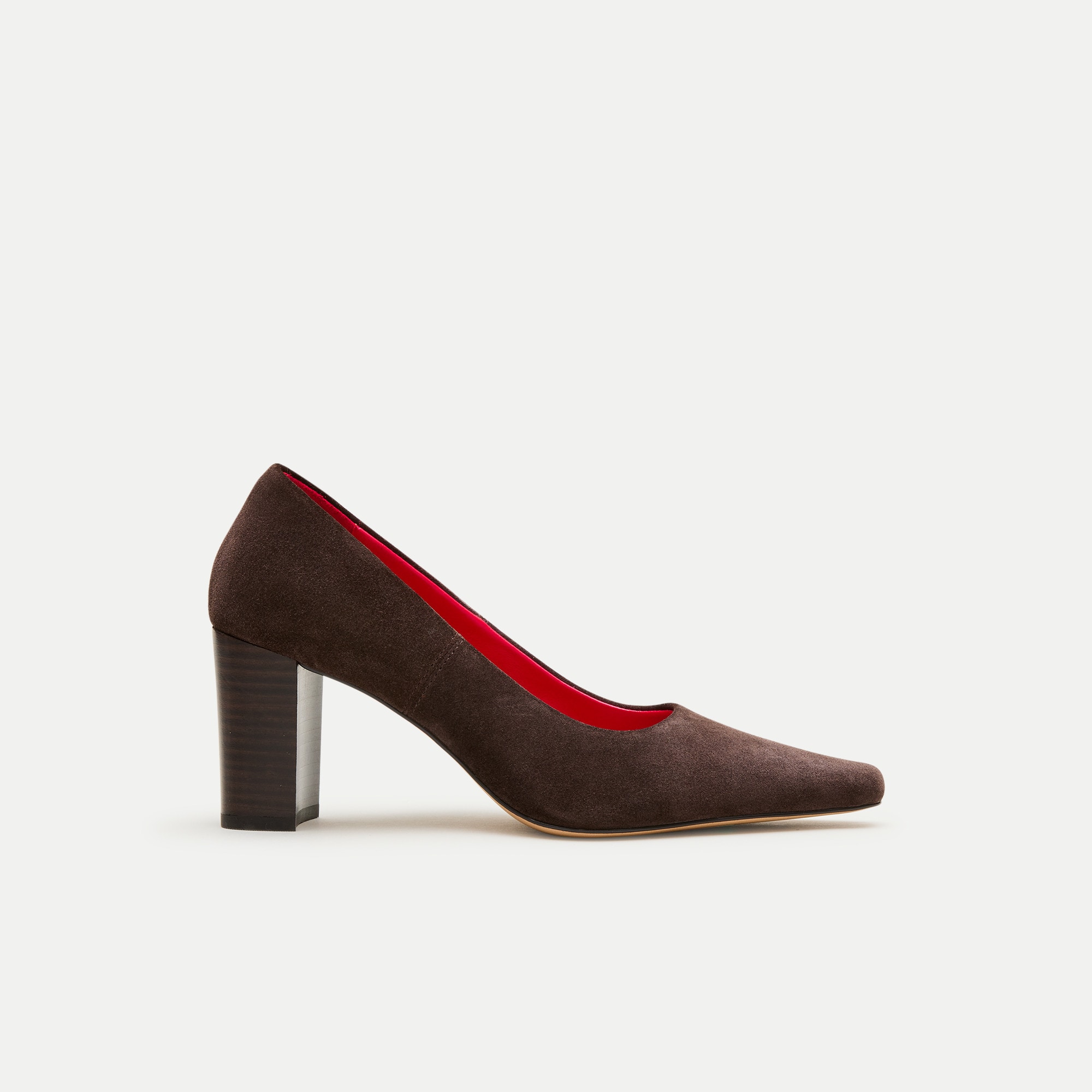 Block heel pumps in suede