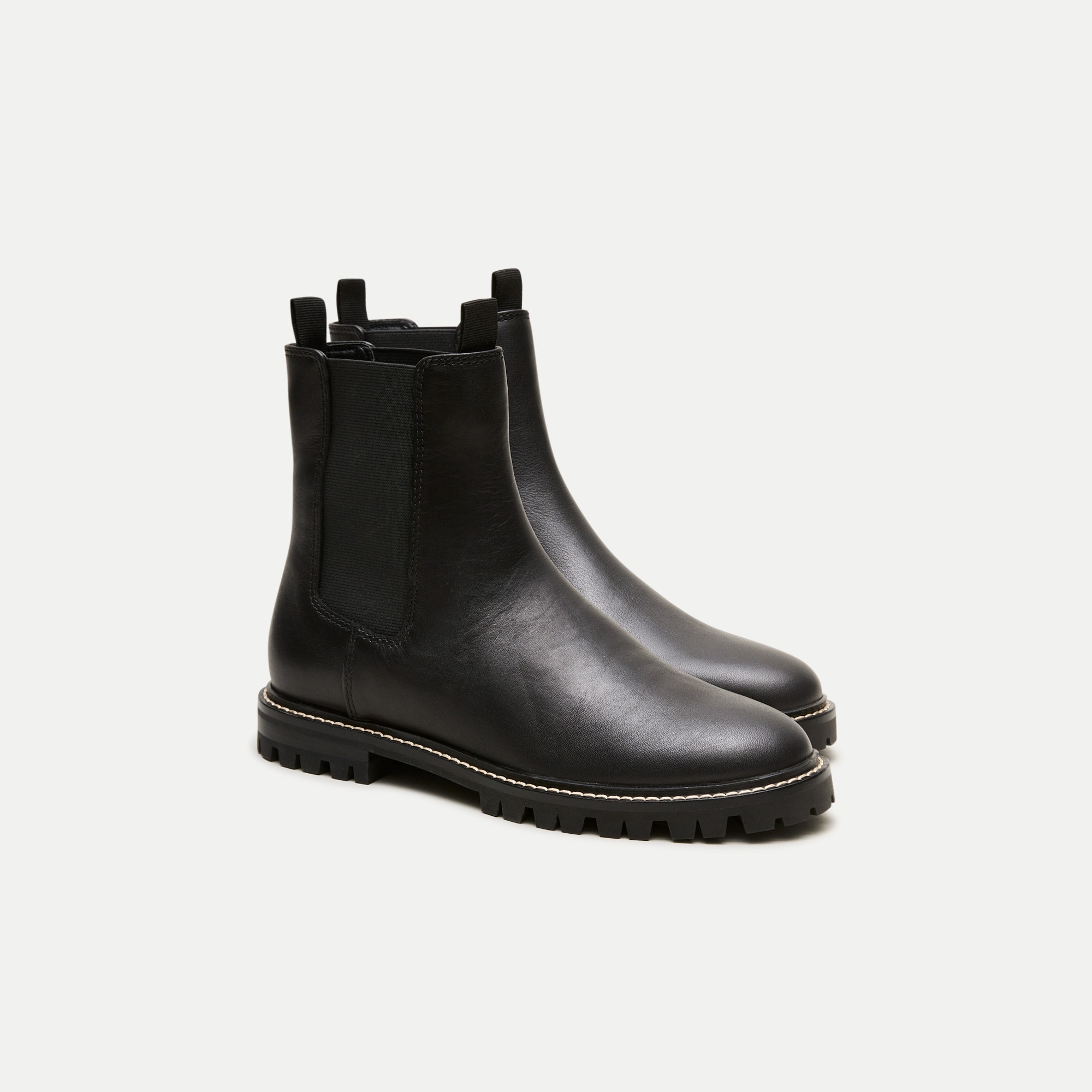 Lug-sole Chelsea boots in leather