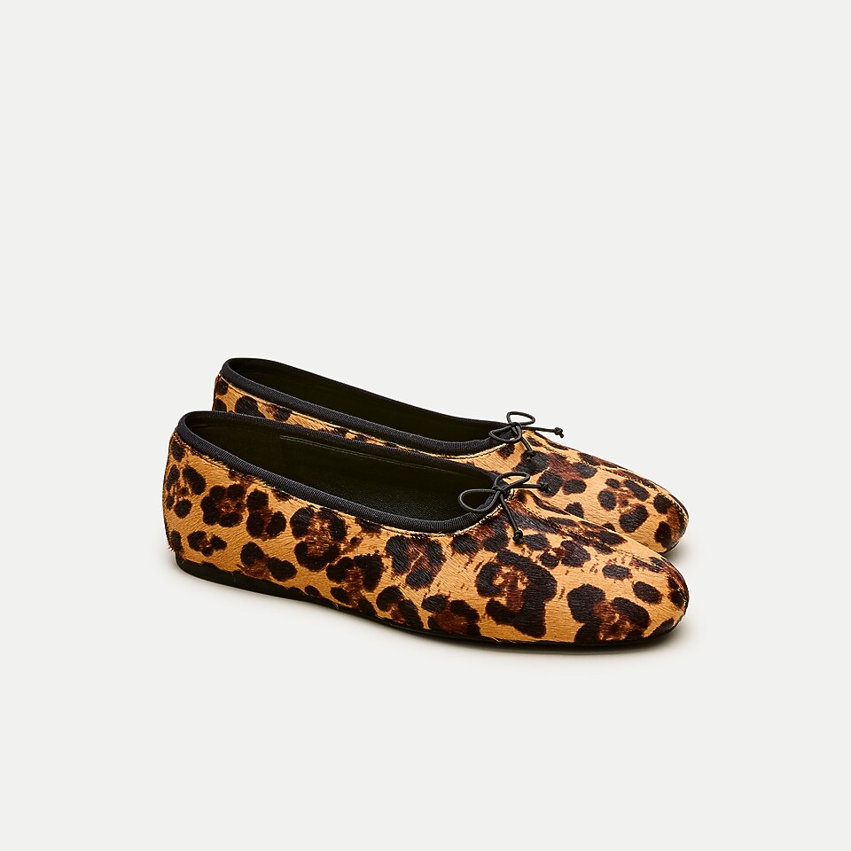 Verona ballet flats in leopard calf hair by J.Crew