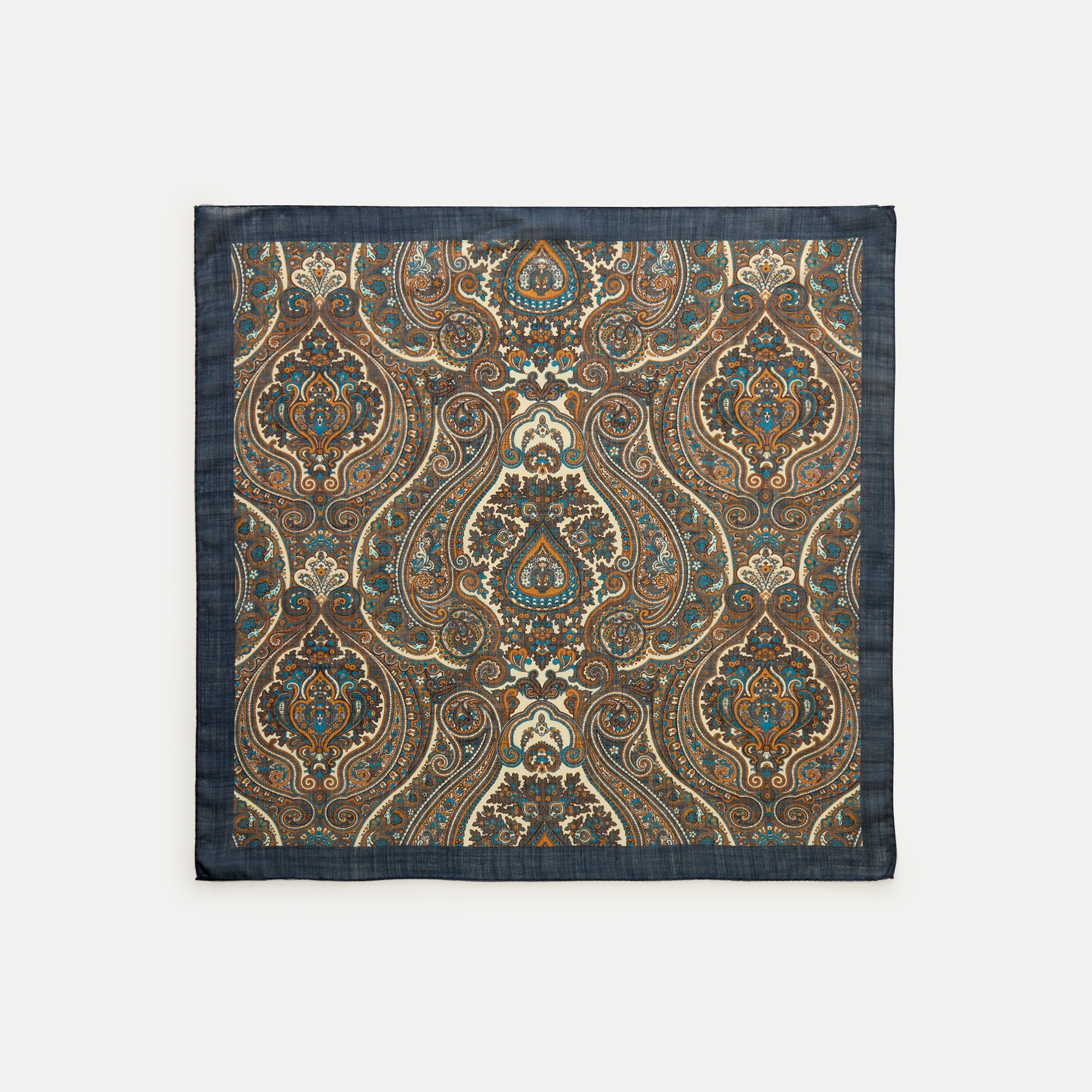 Italian wool-silk blend neckerchief in print