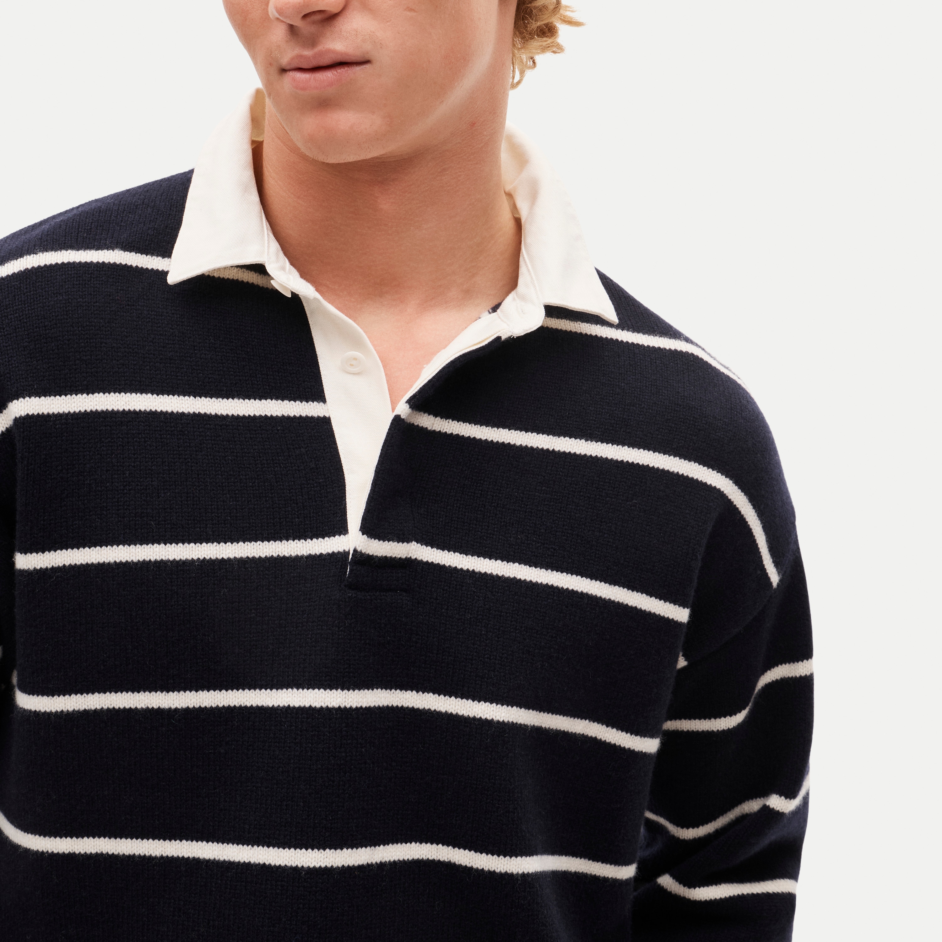 Wool rugby sweater in stripe