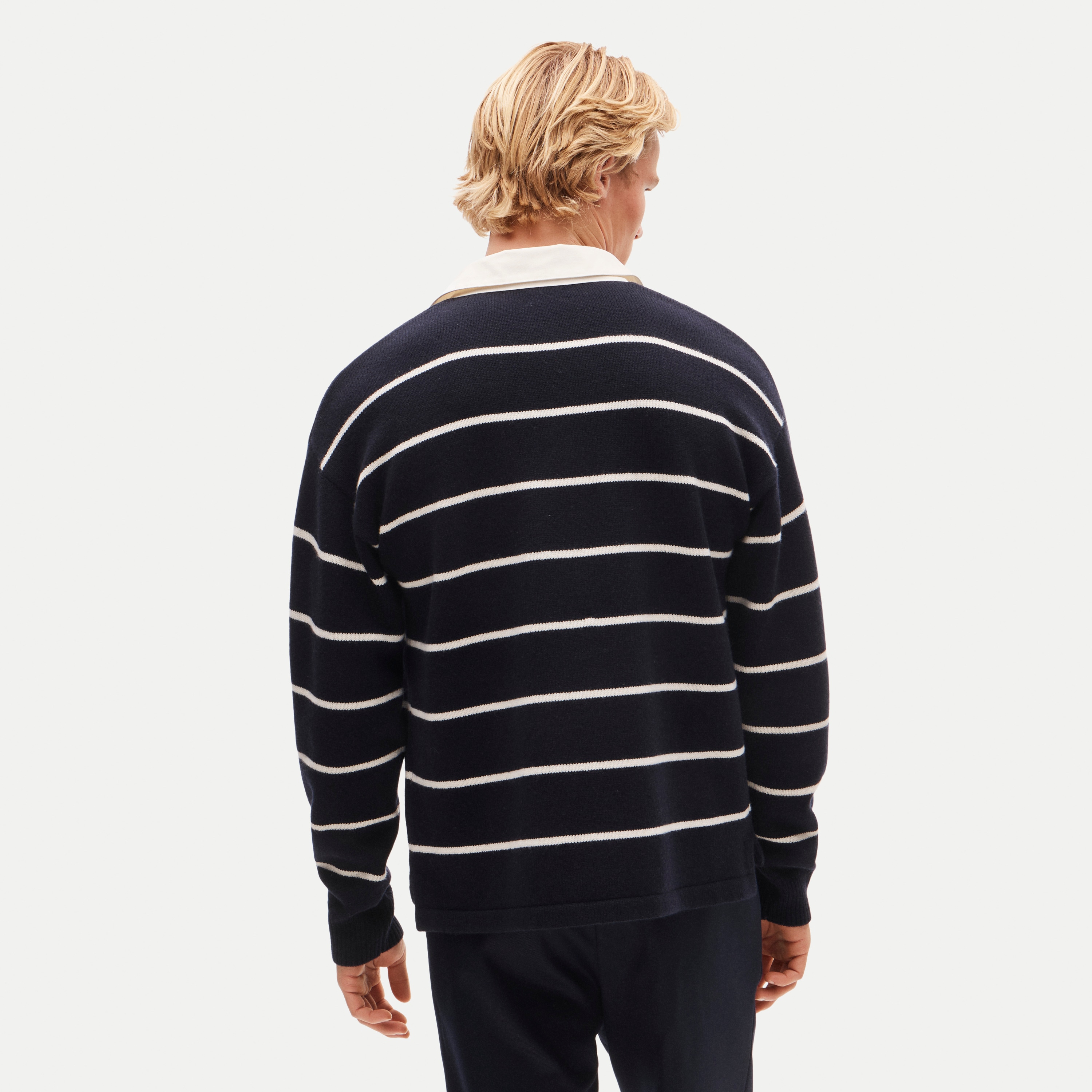 Wool rugby sweater in stripe