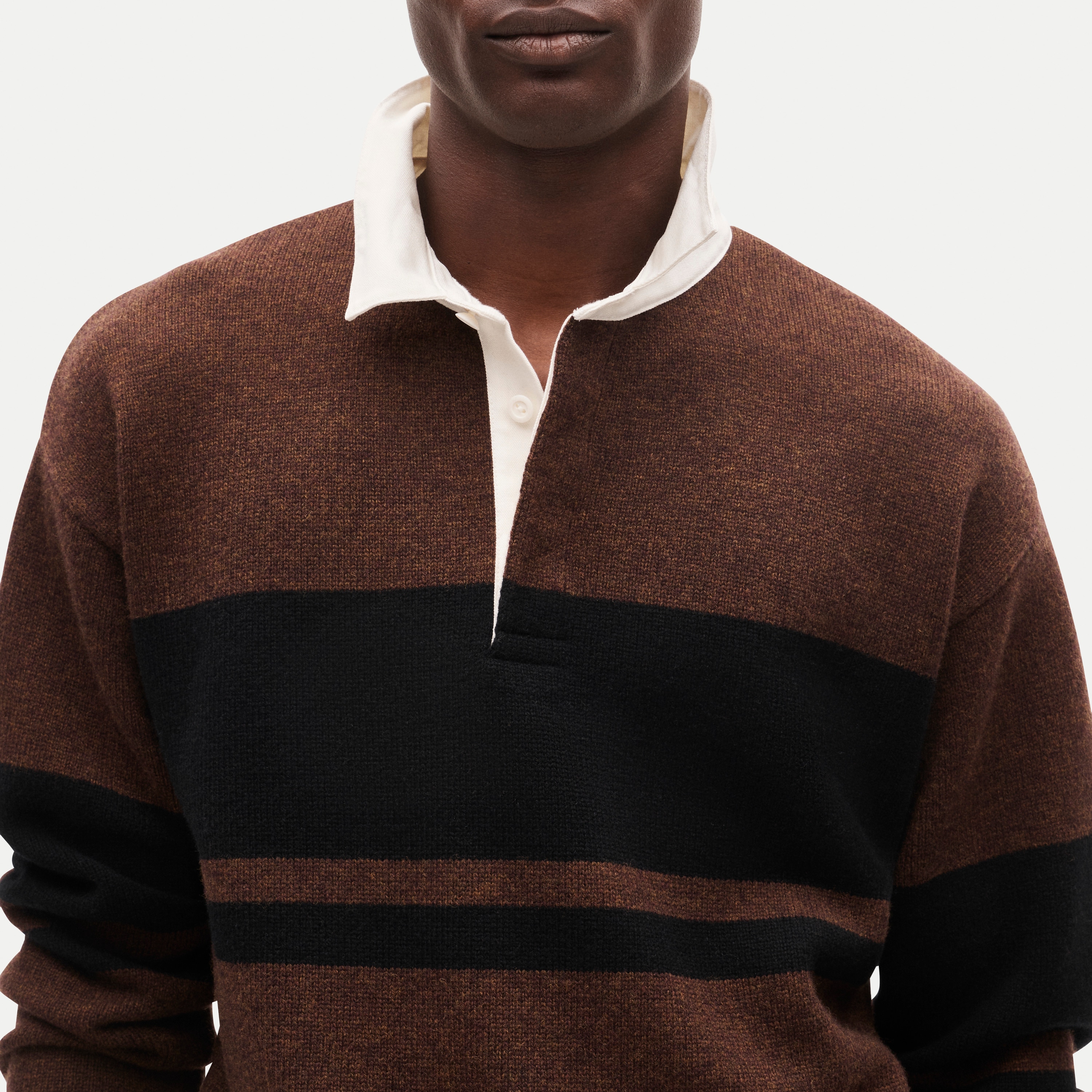 Wool rugby sweater in stripe