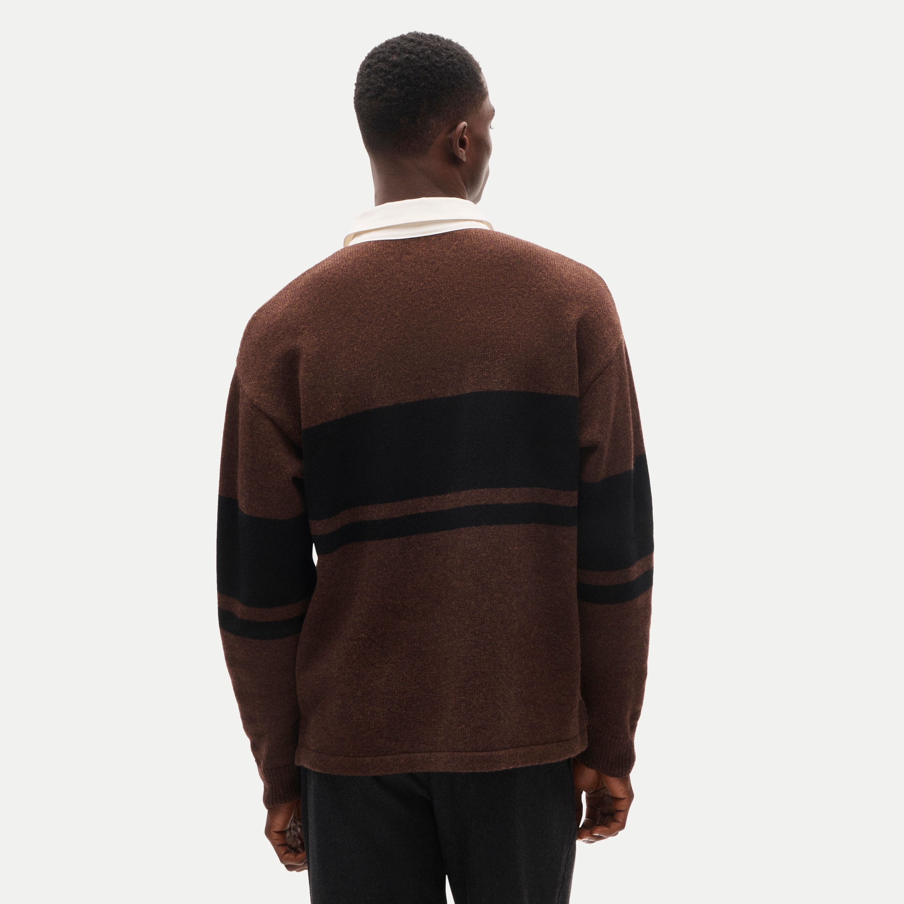 Wool rugby sweater in stripe