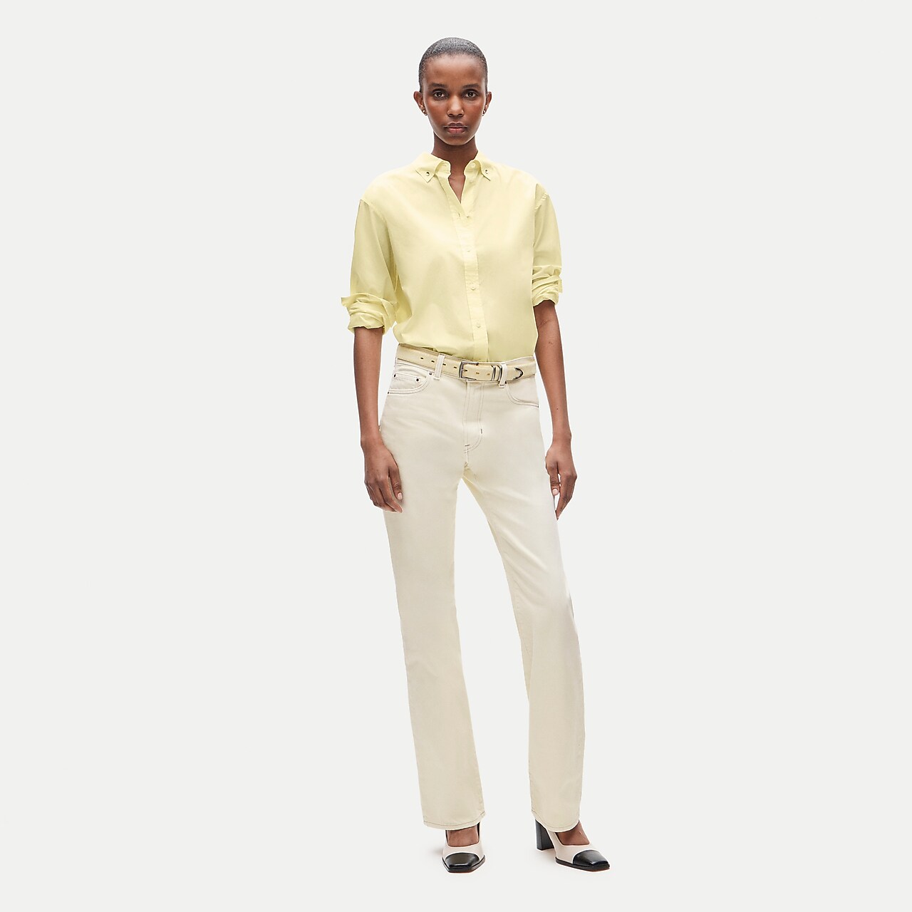 Classic-fit Tie-neck Cotton Poplin Shirt In Stripe For Women | J.Crew