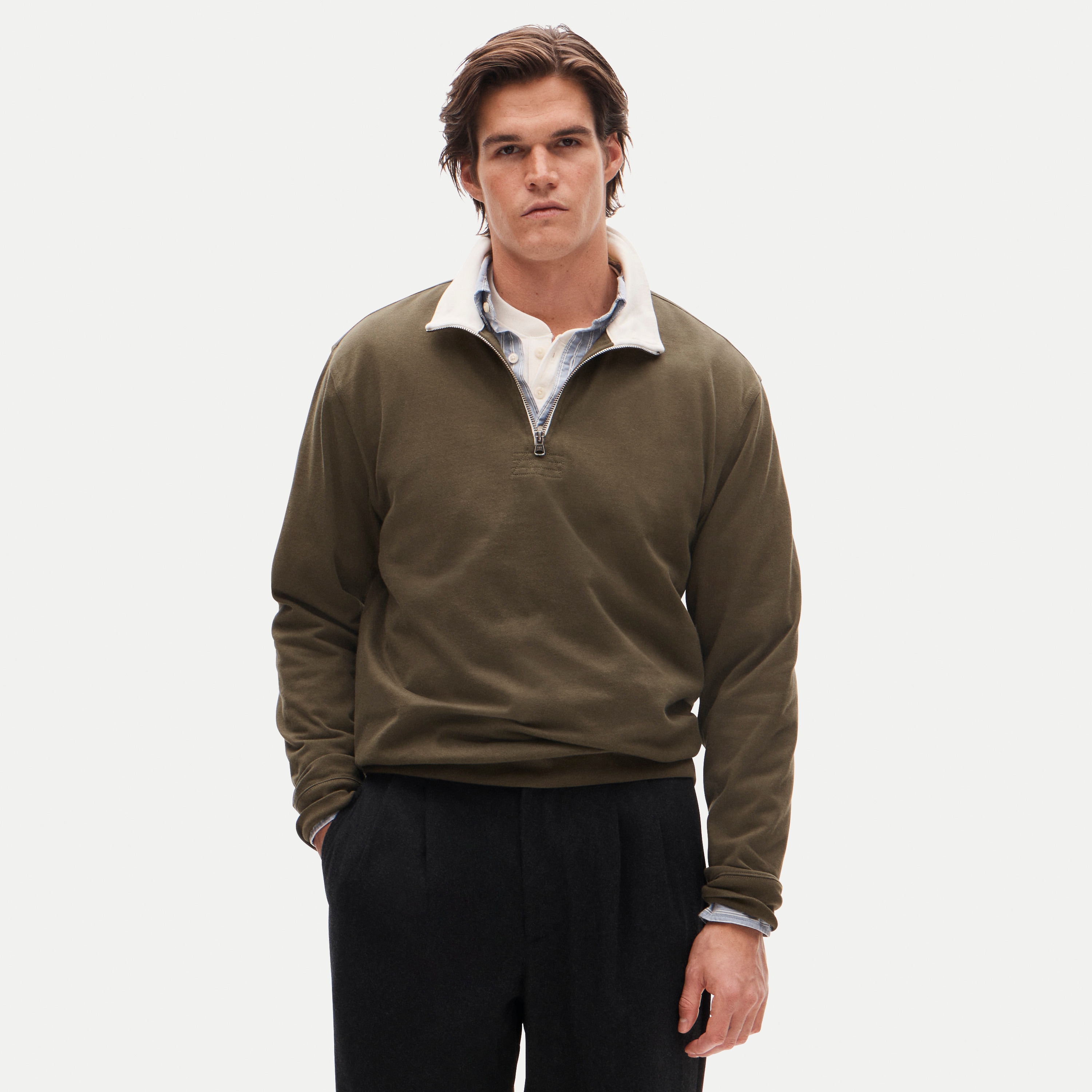 Quarter-zip rugby shirt