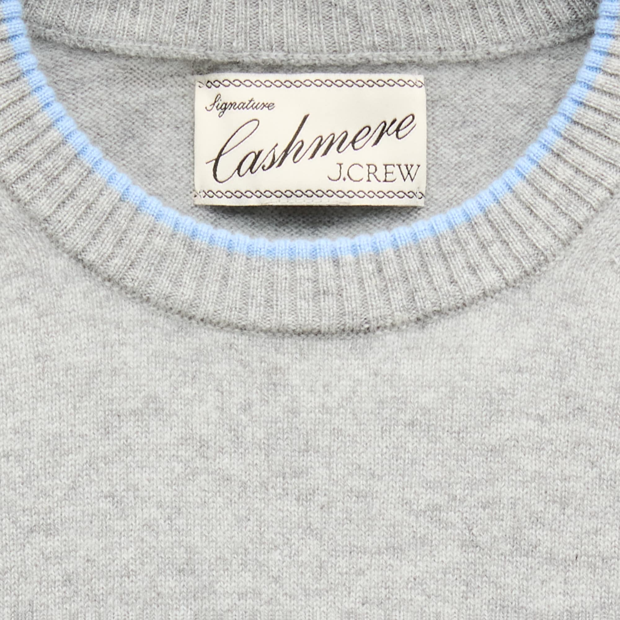 Perfect cashmere crewneck with Fair Isle trim