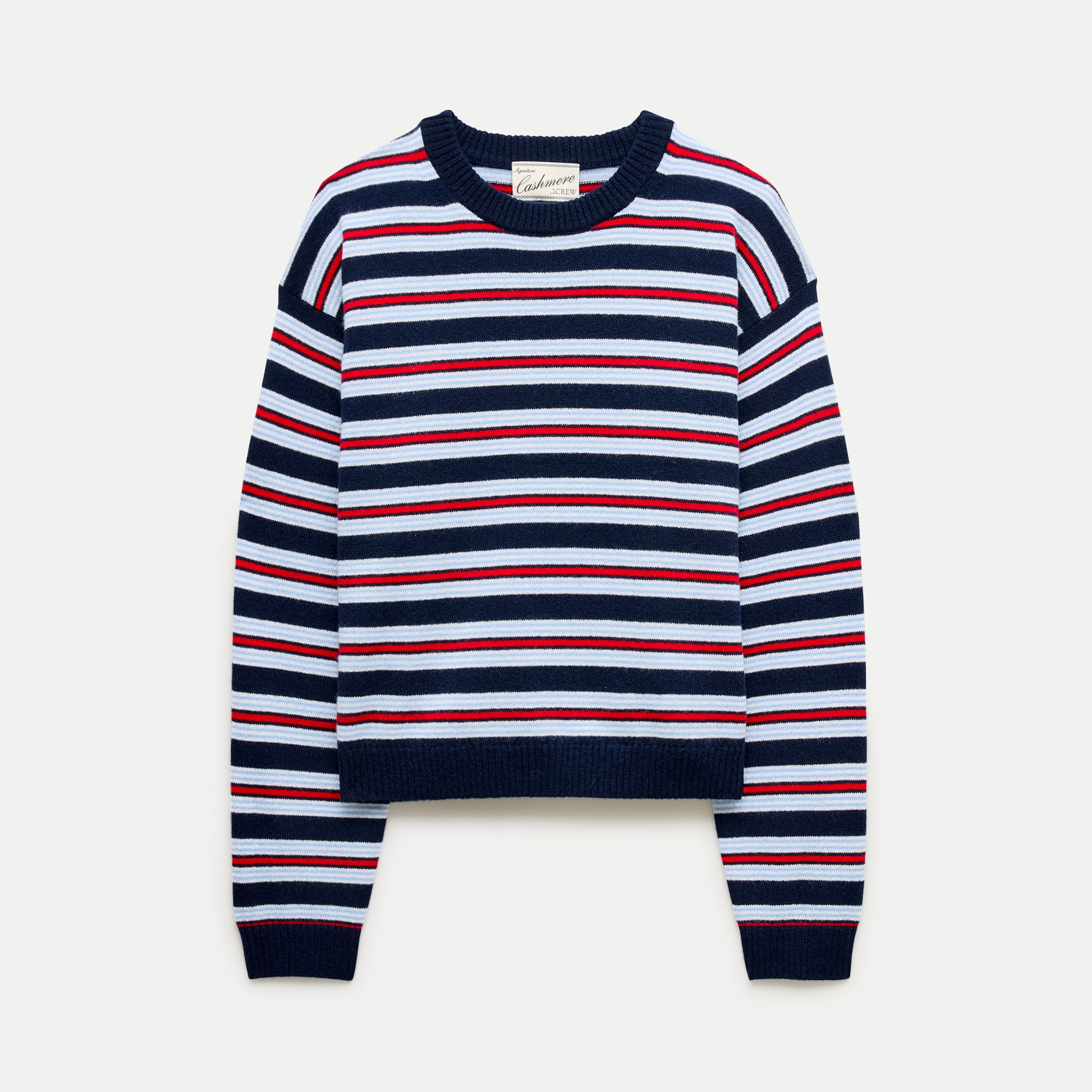 Perfect cashmere crewneck in stripe