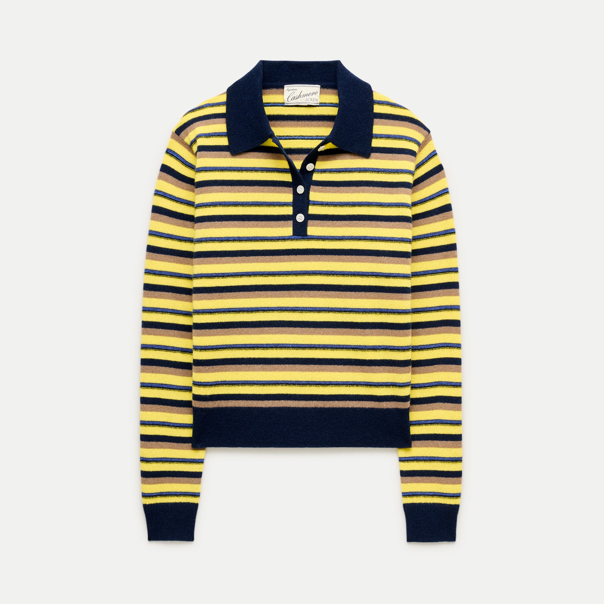 Cashmere sweater-polo in stripe