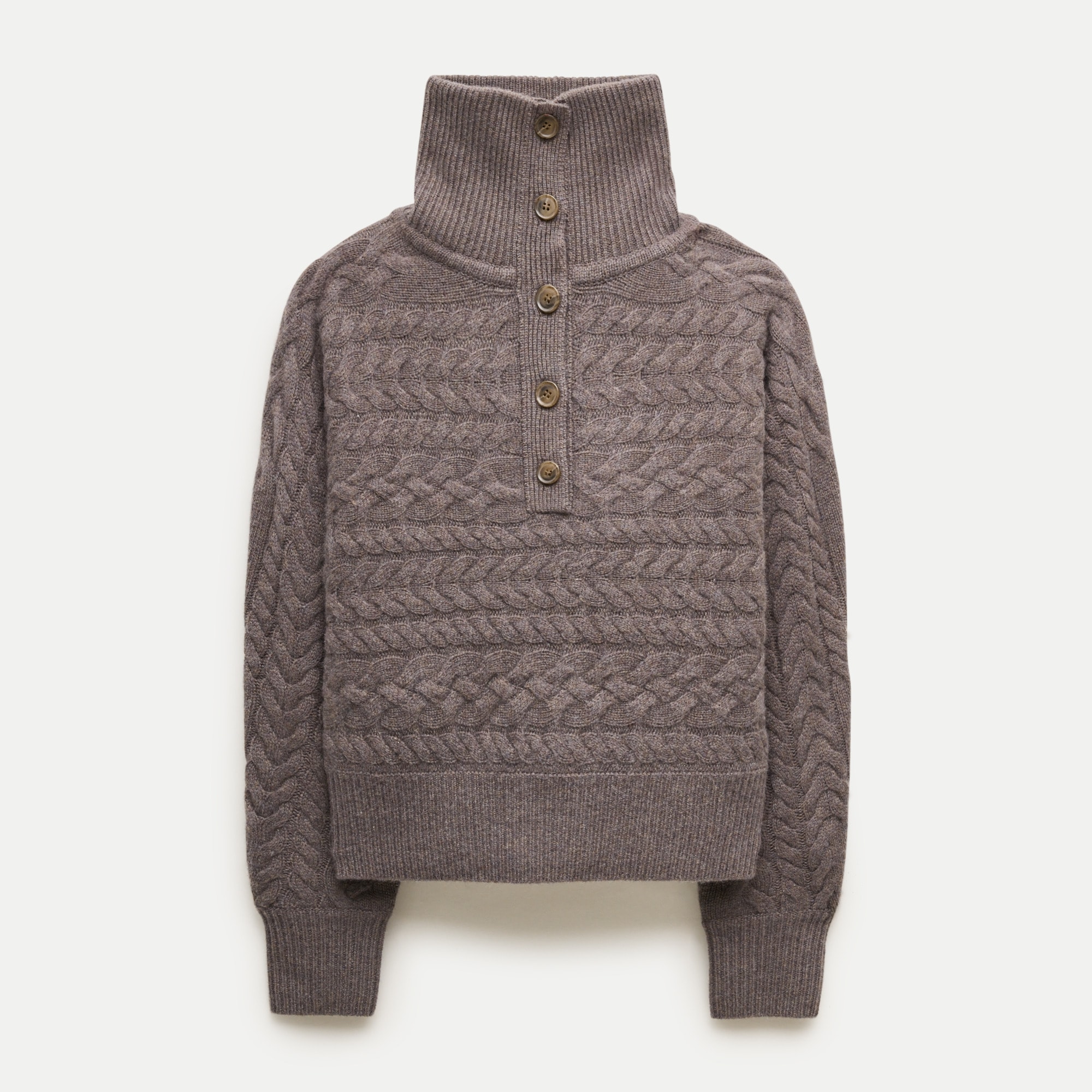 Cashmere collared cable-knit sweater
