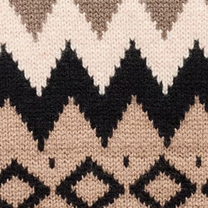 Relaxed cashmere crewneck in geometric Fair Isle CHIPMUNK SAND
