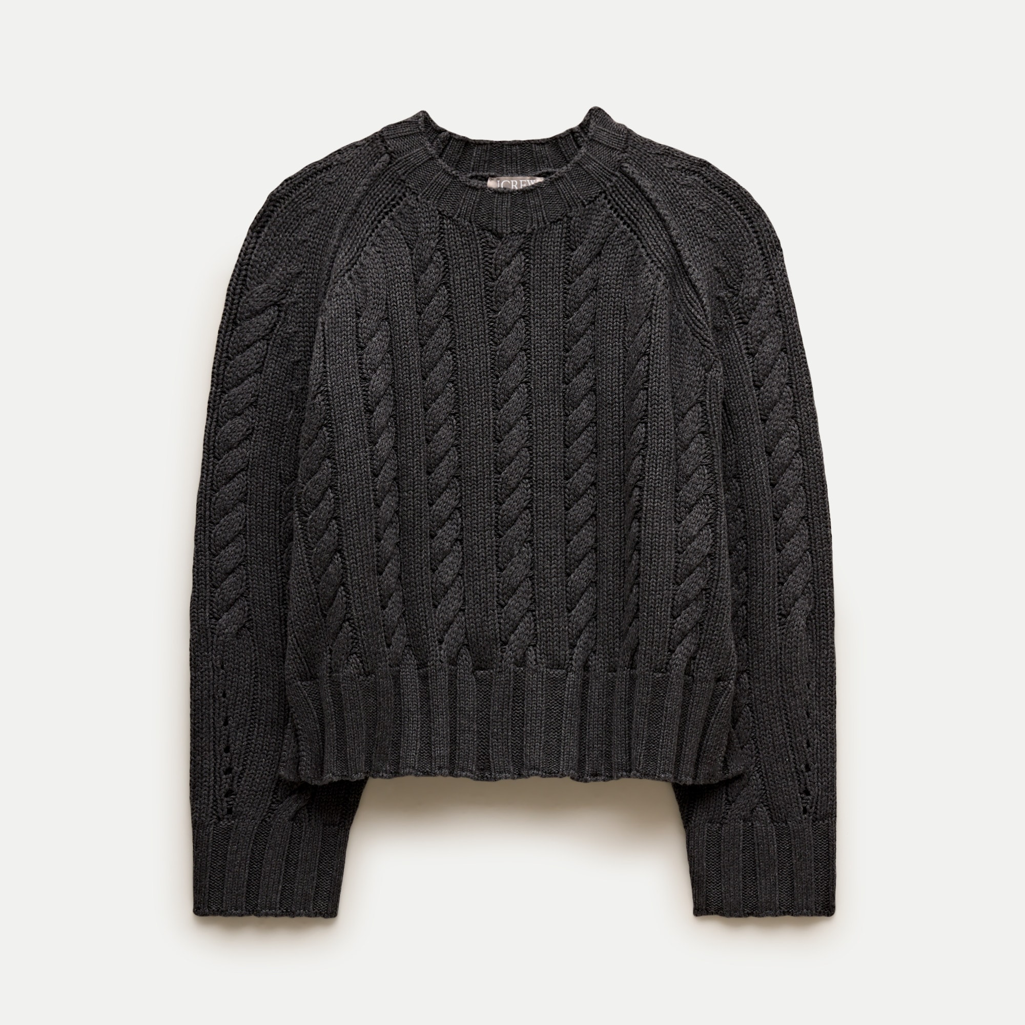 Rive crewneck in mixed cable-knit cotton