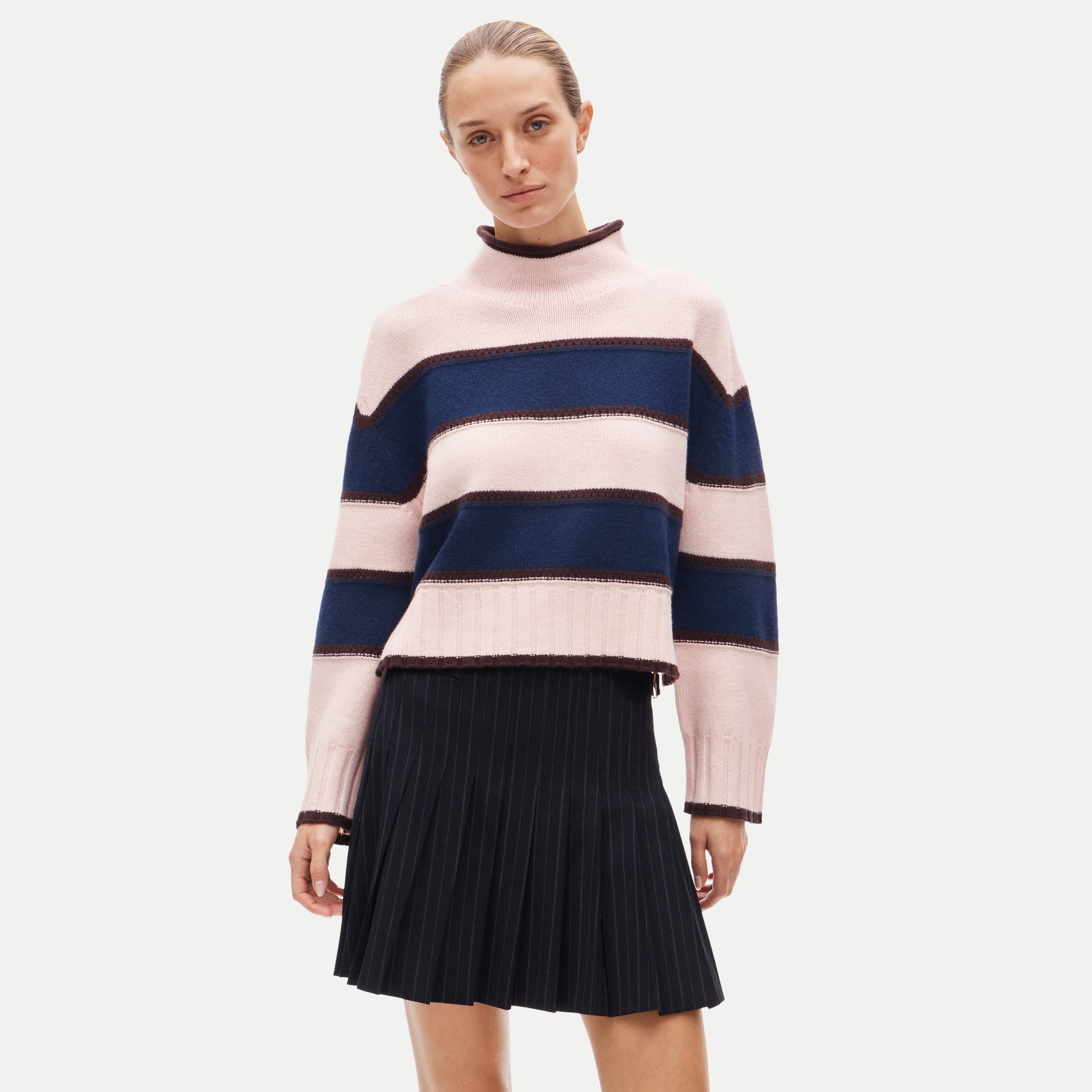 Vintage wool Rollneck™ sweater in rugby stripe