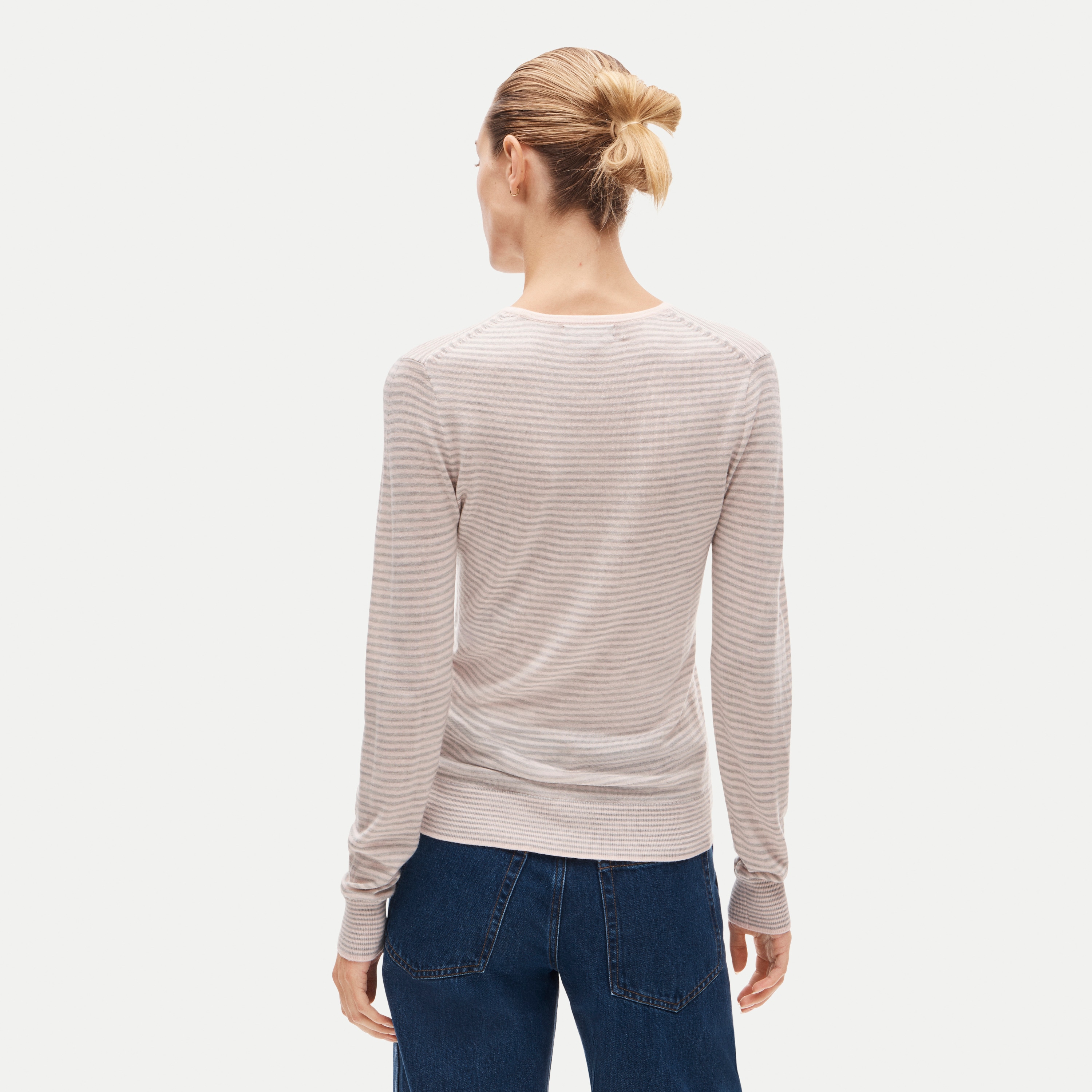 Clair crewneck sweater in striped merino wool