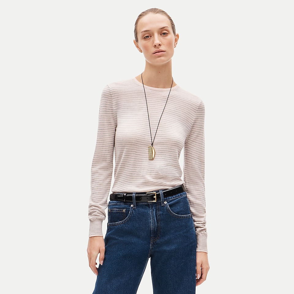 Clair crewneck sweater in striped merino wool by J.Crew