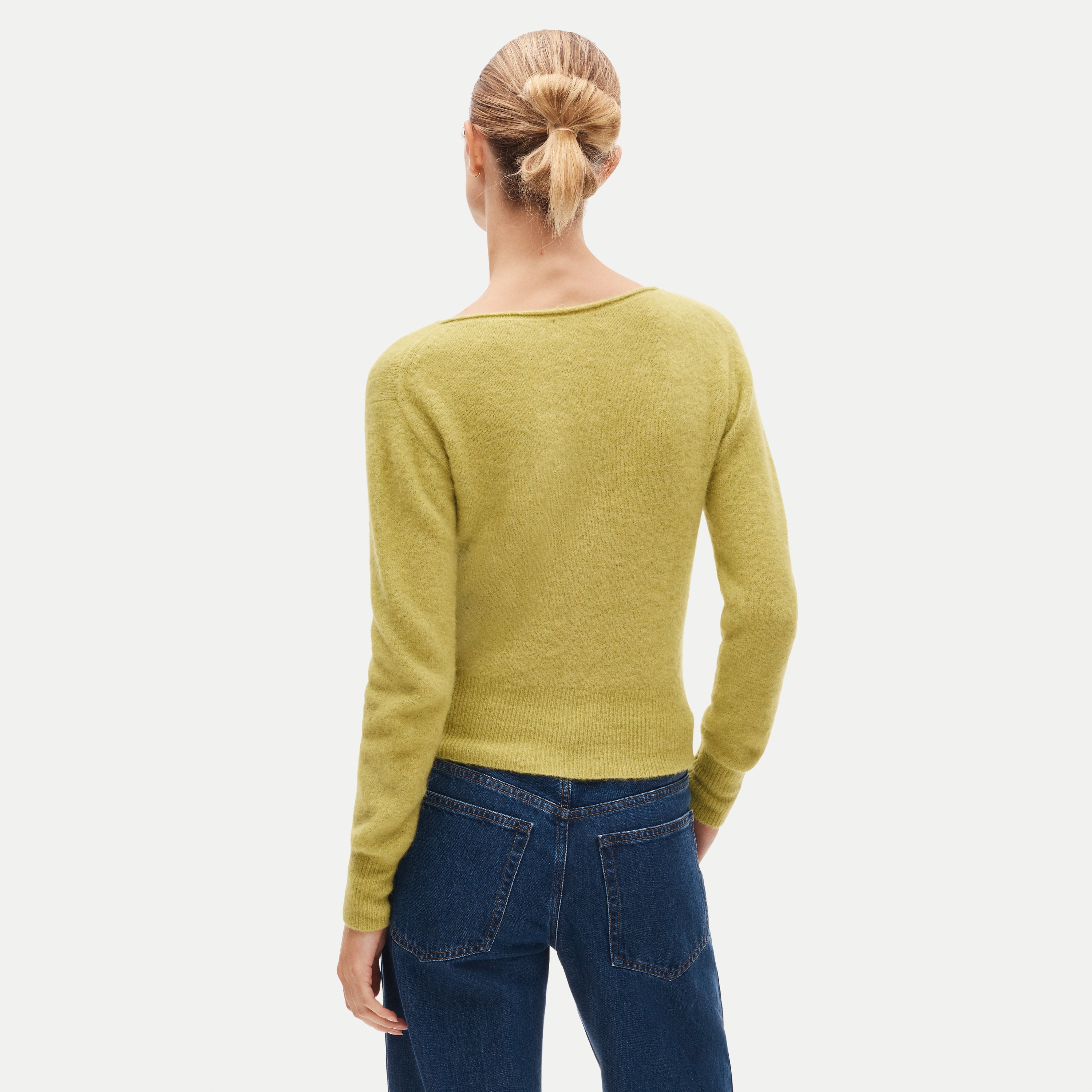 Boatneck cardigan in alpaca blend