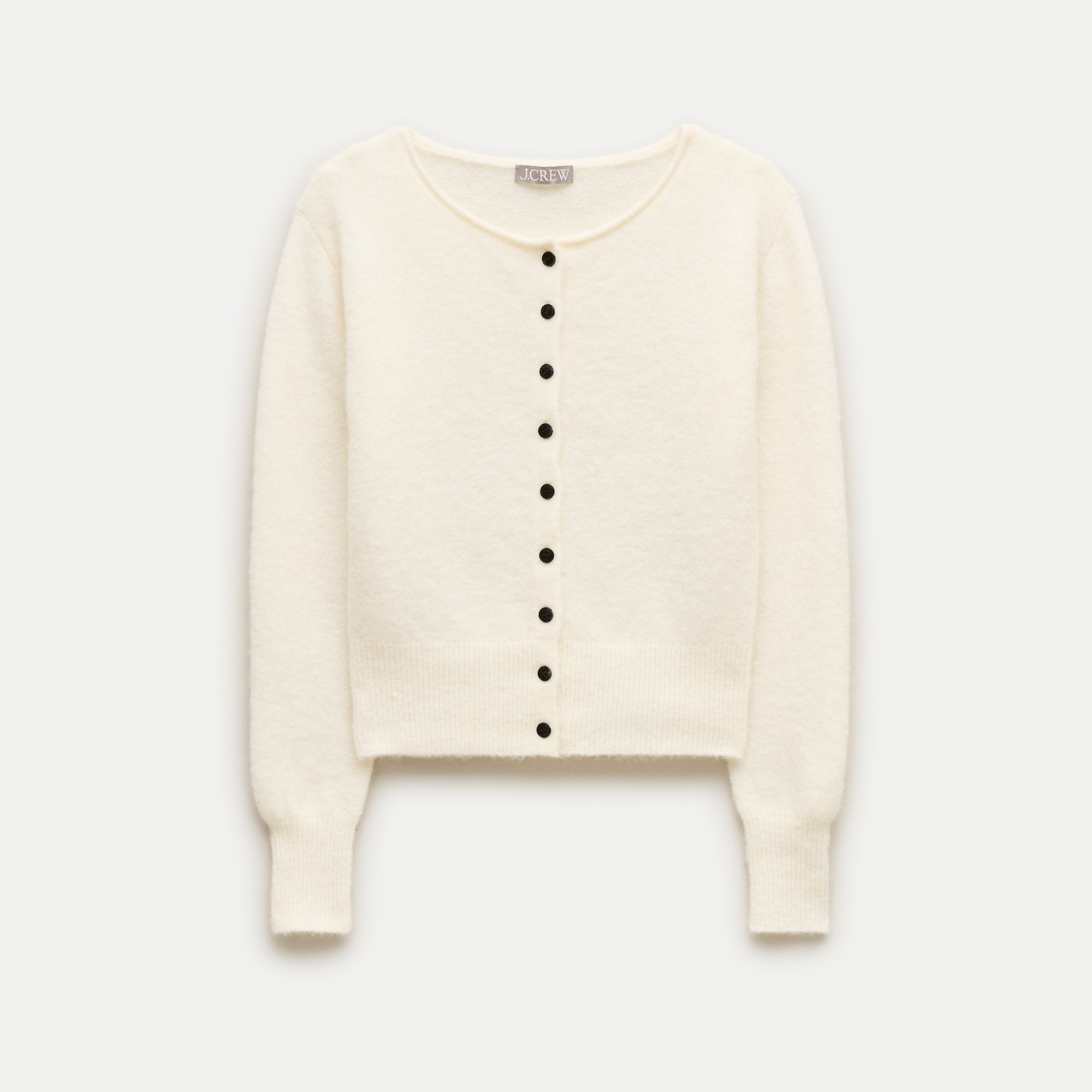 Boatneck cardigan in alpaca blend