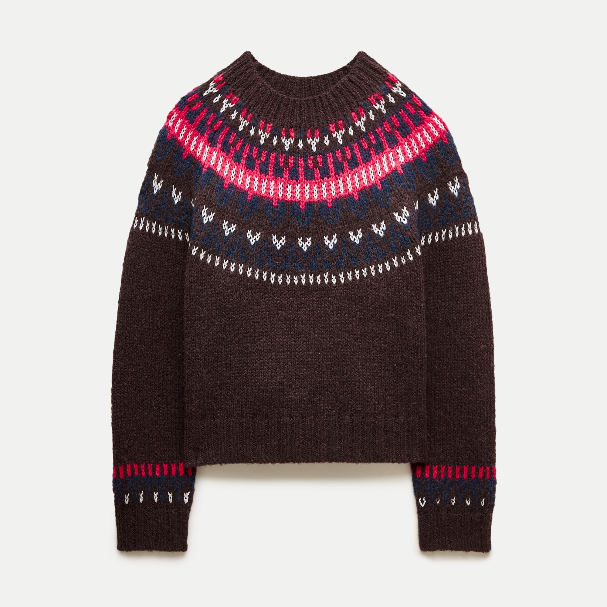 Fair Isle mockneck sweater
