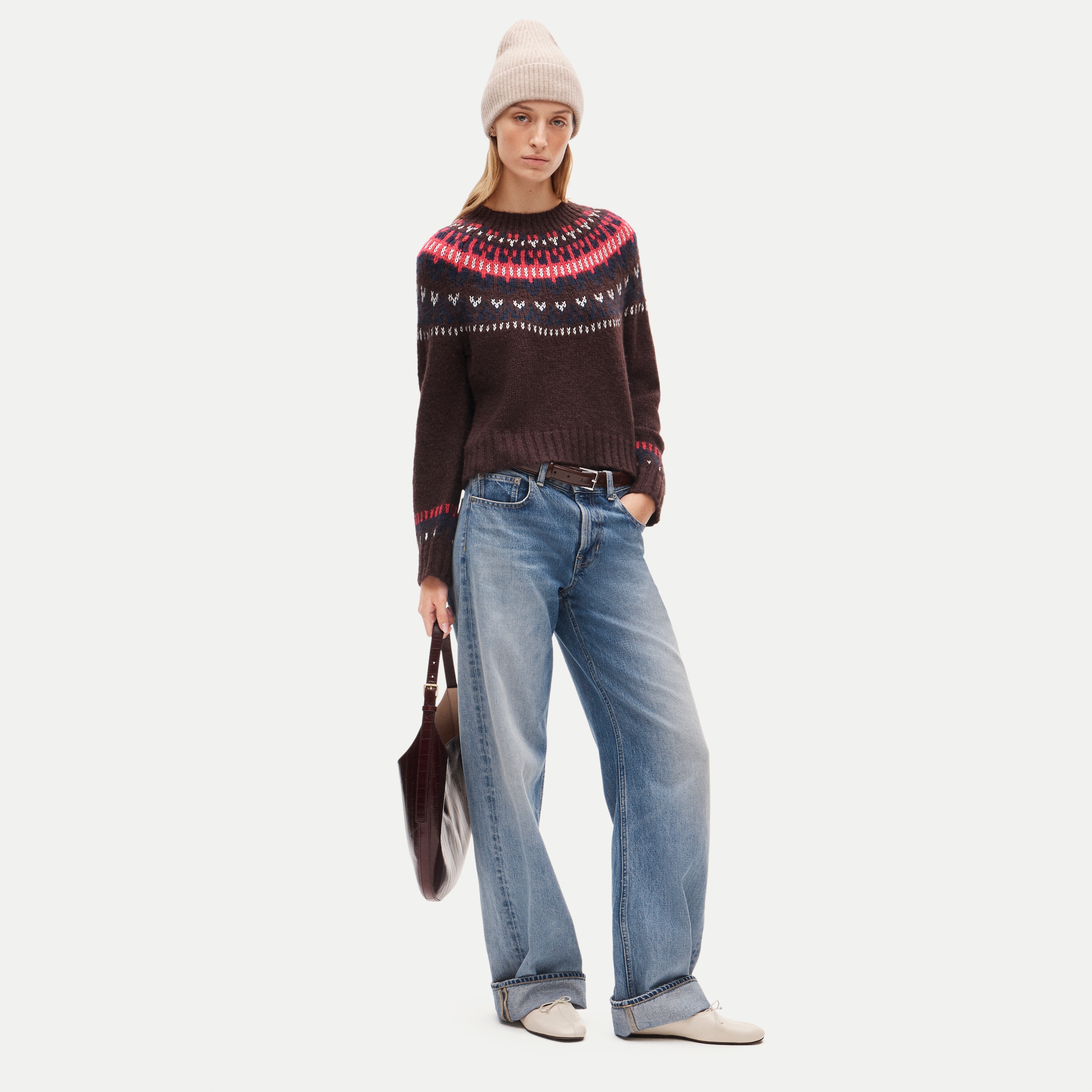 Fair Isle mockneck sweater