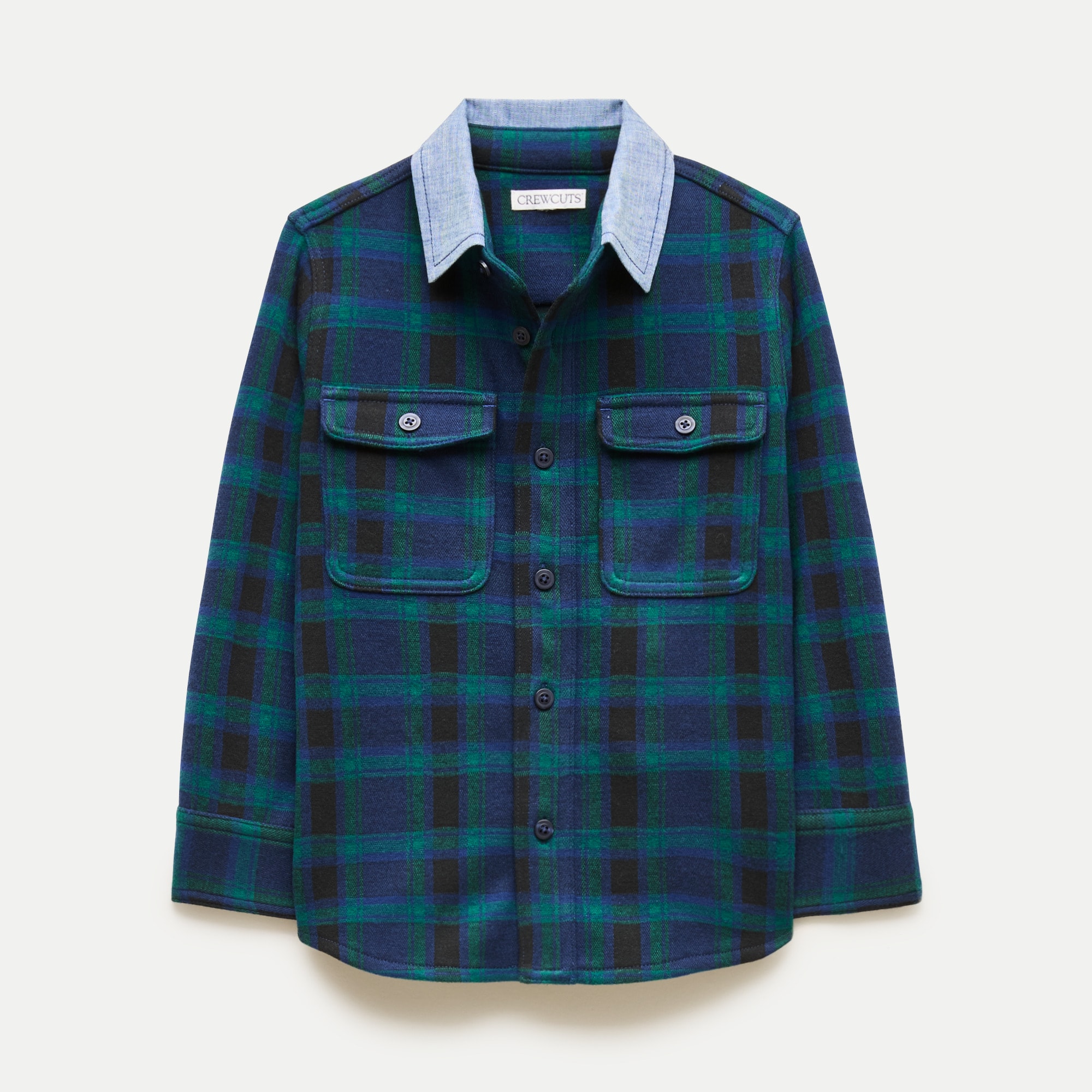 Kids' Seaboard soft-knit shirt with chambray collar
