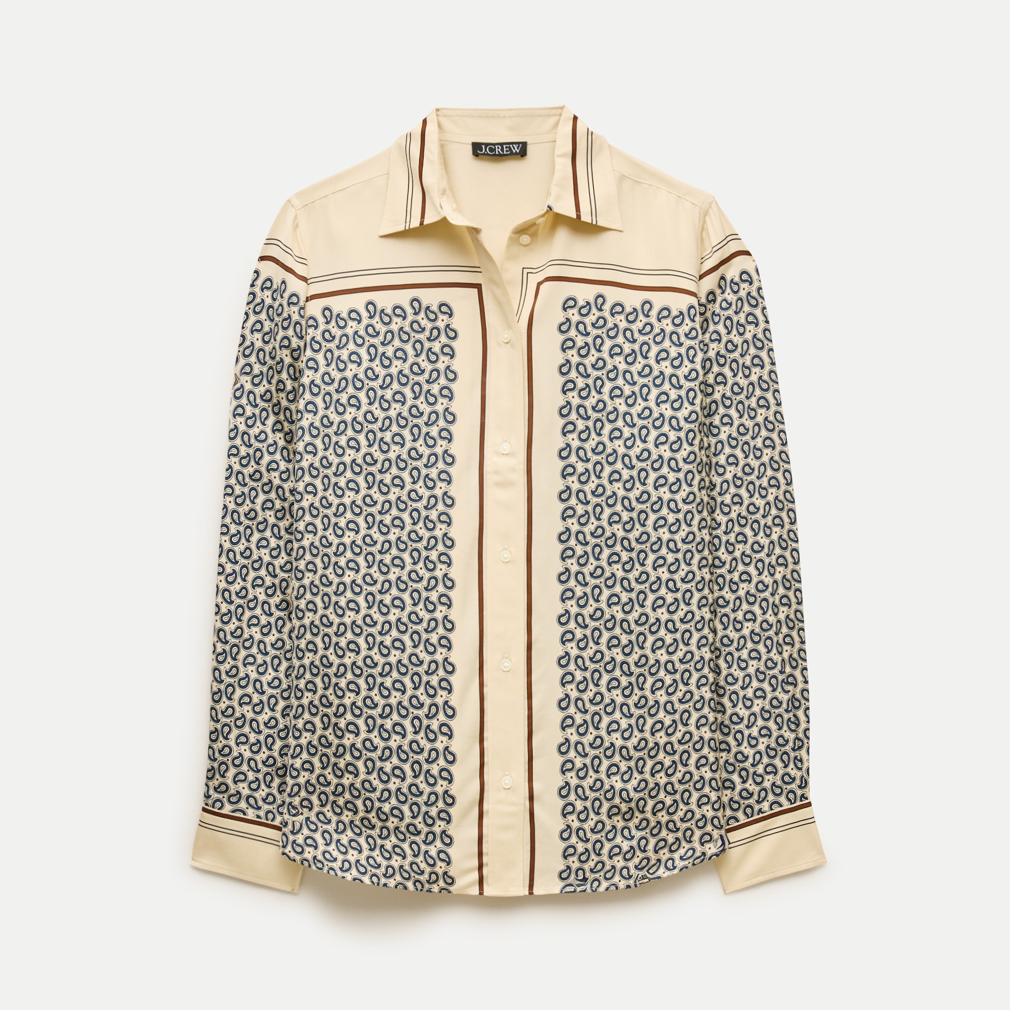 Jules classic-fit button-up shirt in scarf-print viscose twill