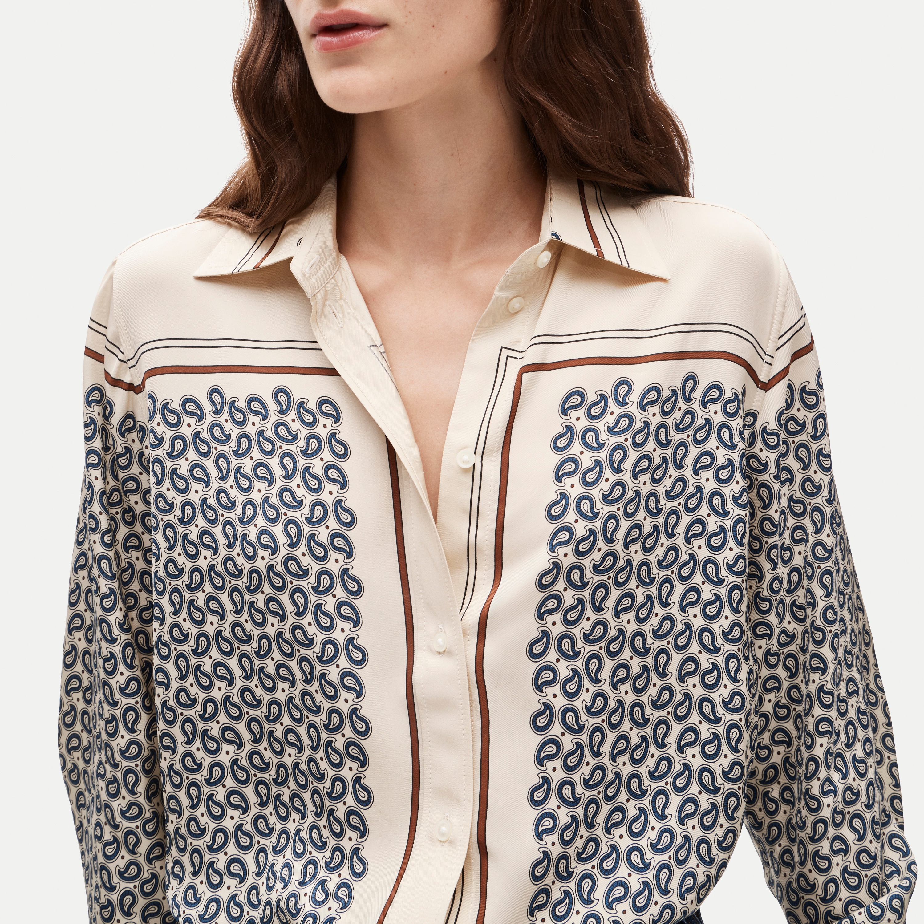 Jules classic-fit button-up shirt in scarf-print viscose twill