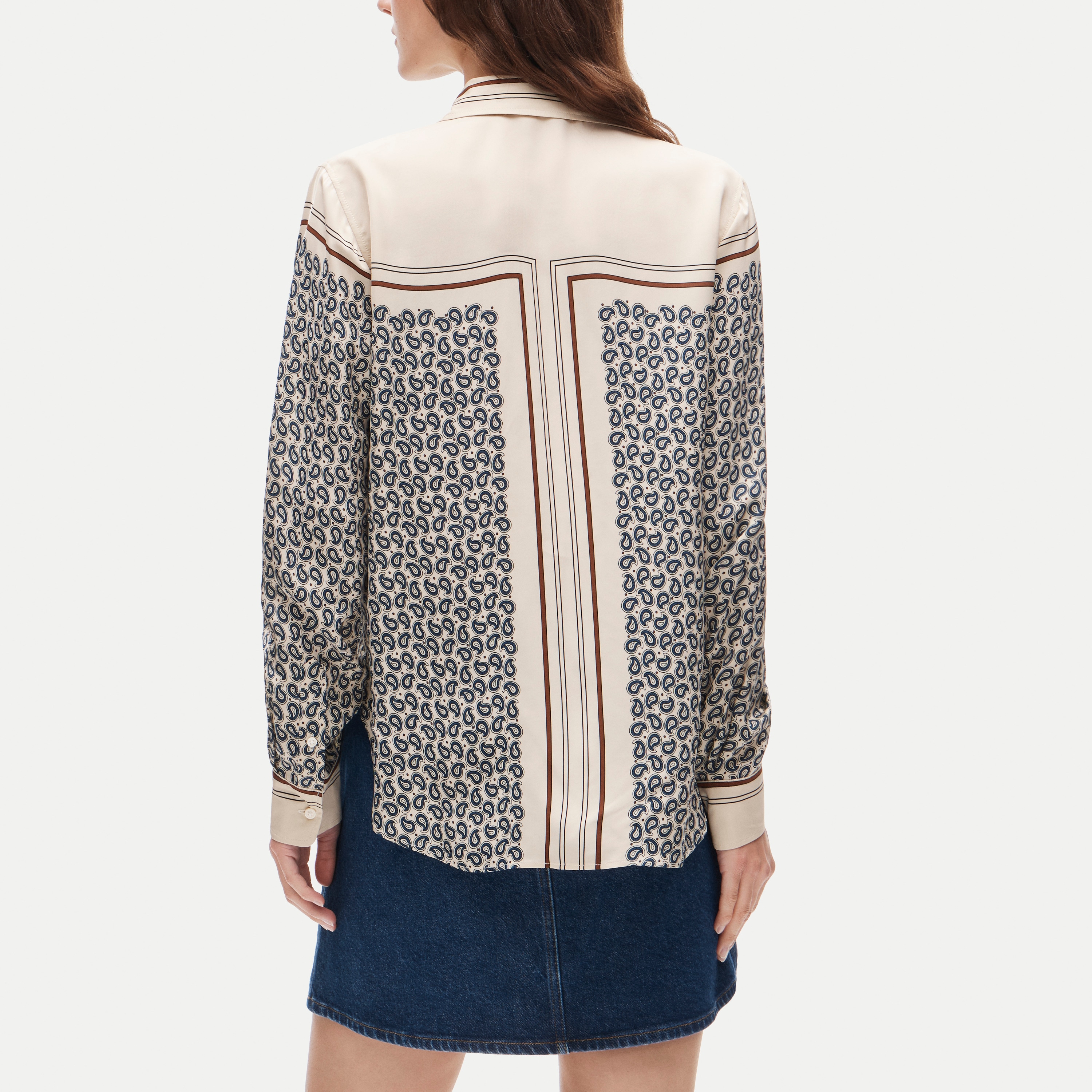 Jules classic-fit button-up shirt in scarf-print viscose twill
