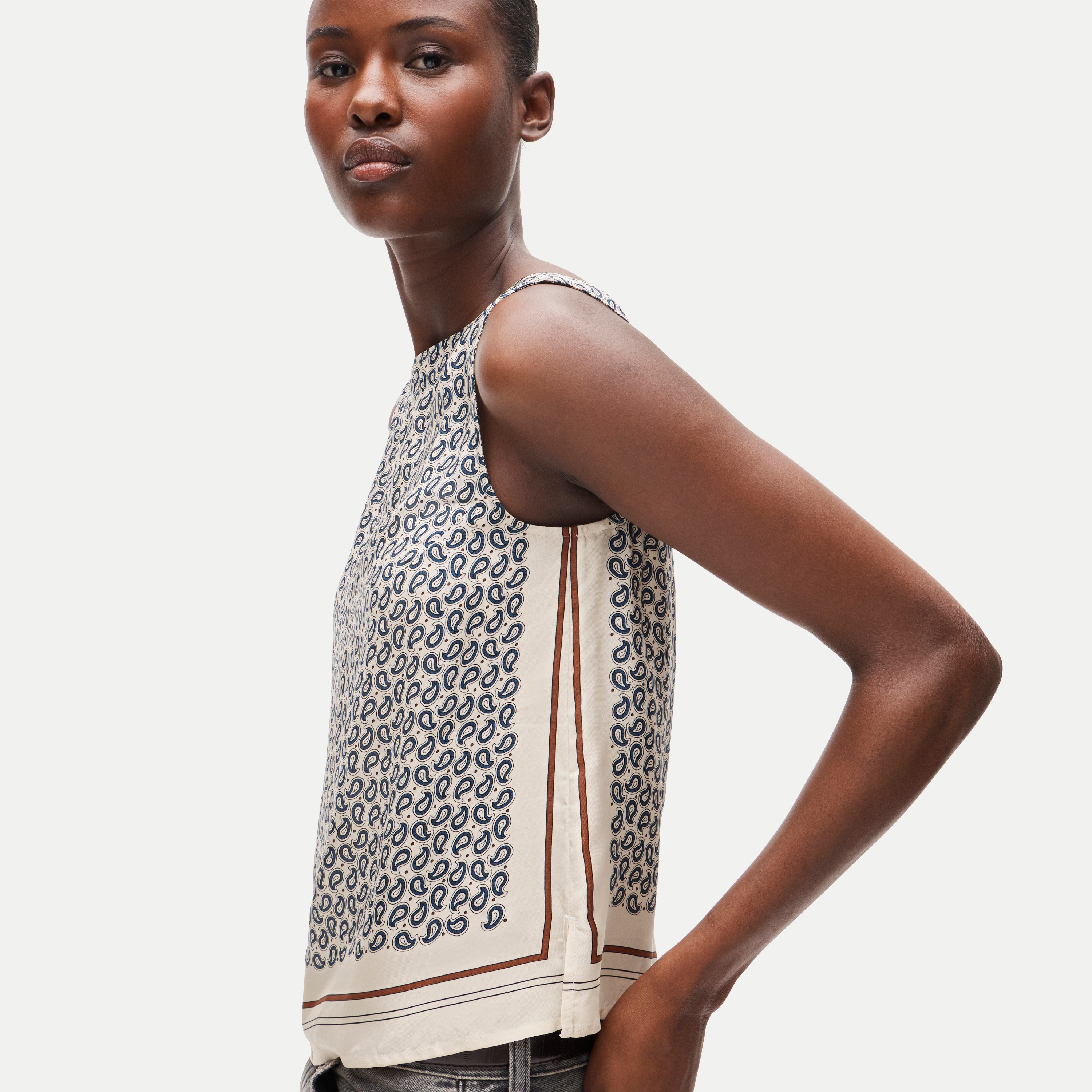 Shell Top In Scarf-print Viscose Twill For Women | J.Crew