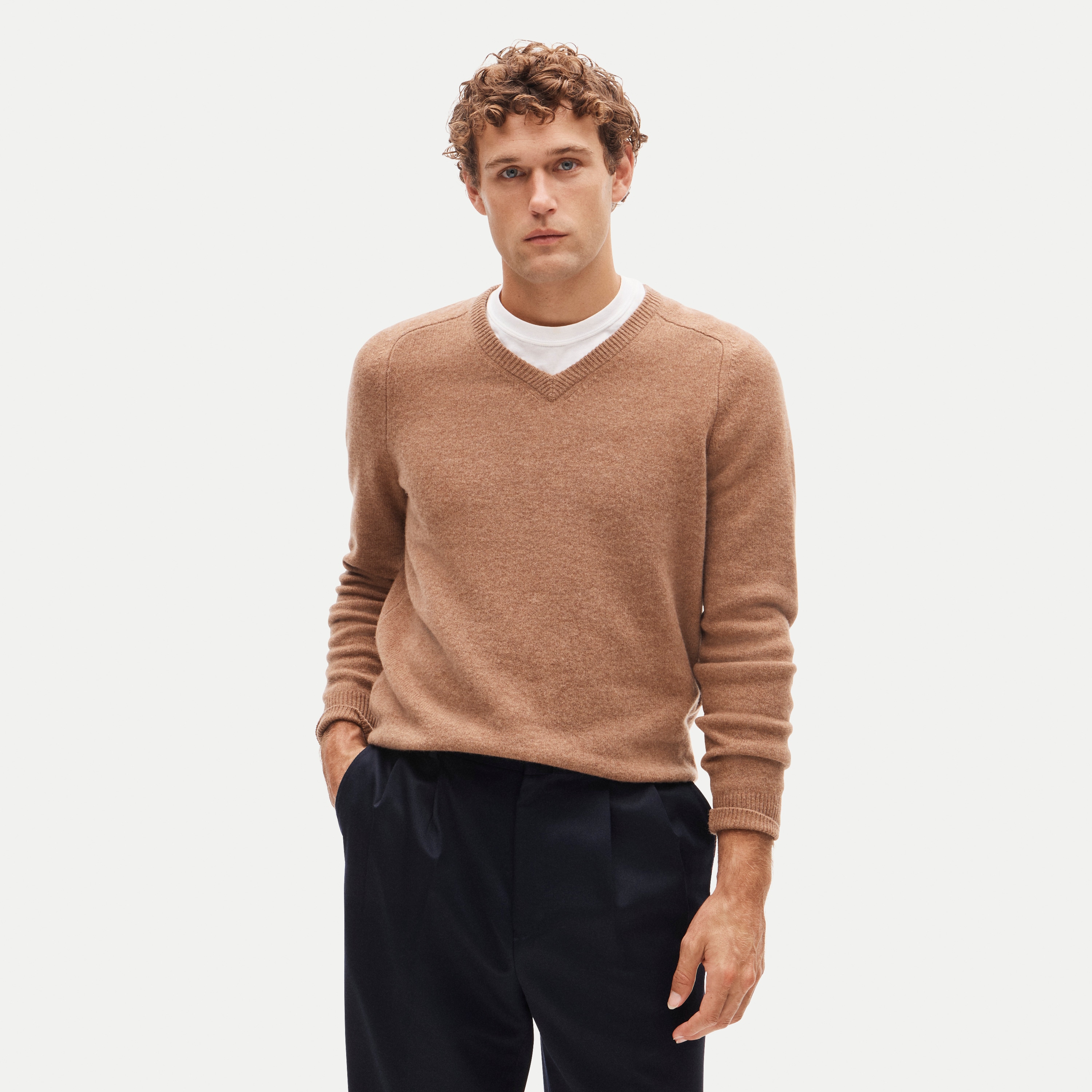 V-neck sweater in wool