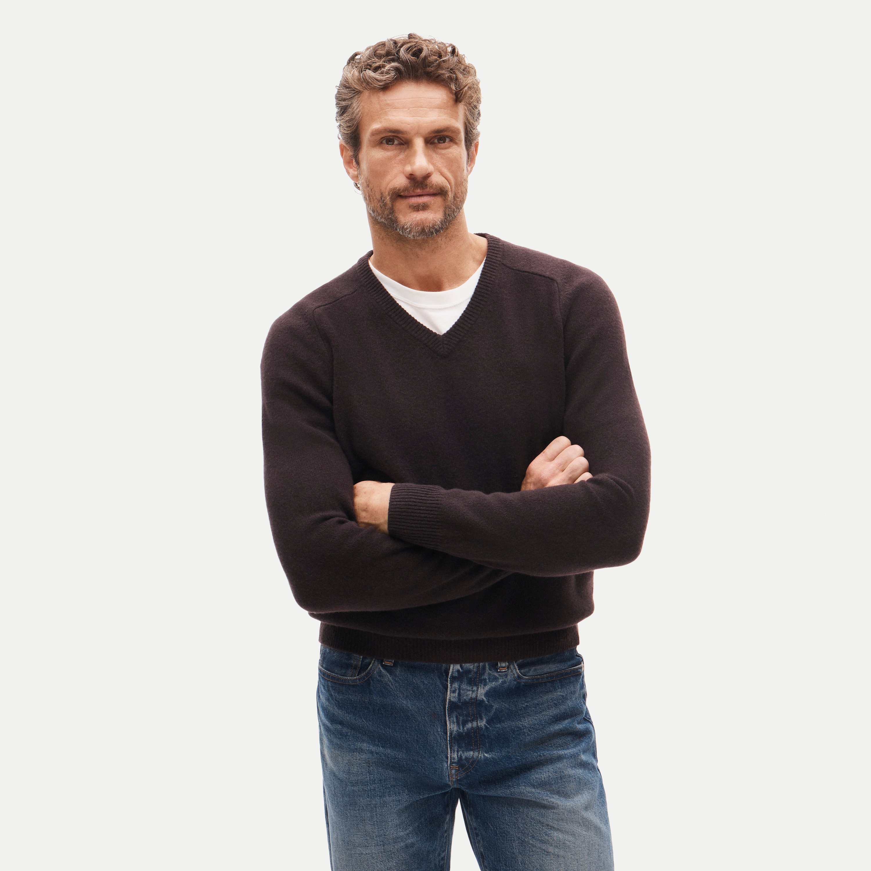 V-neck sweater in wool
