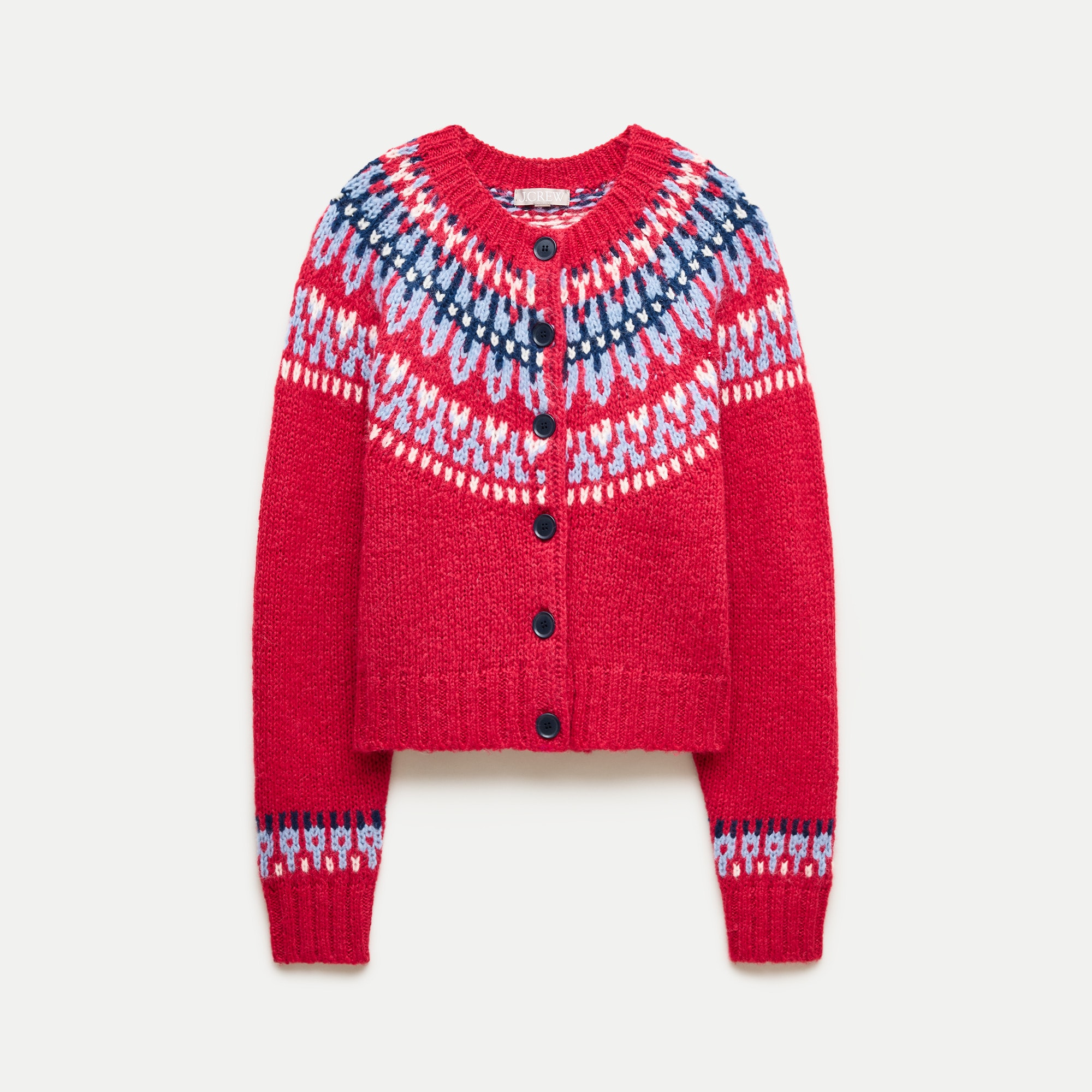 Fair Isle crewneck cardigan