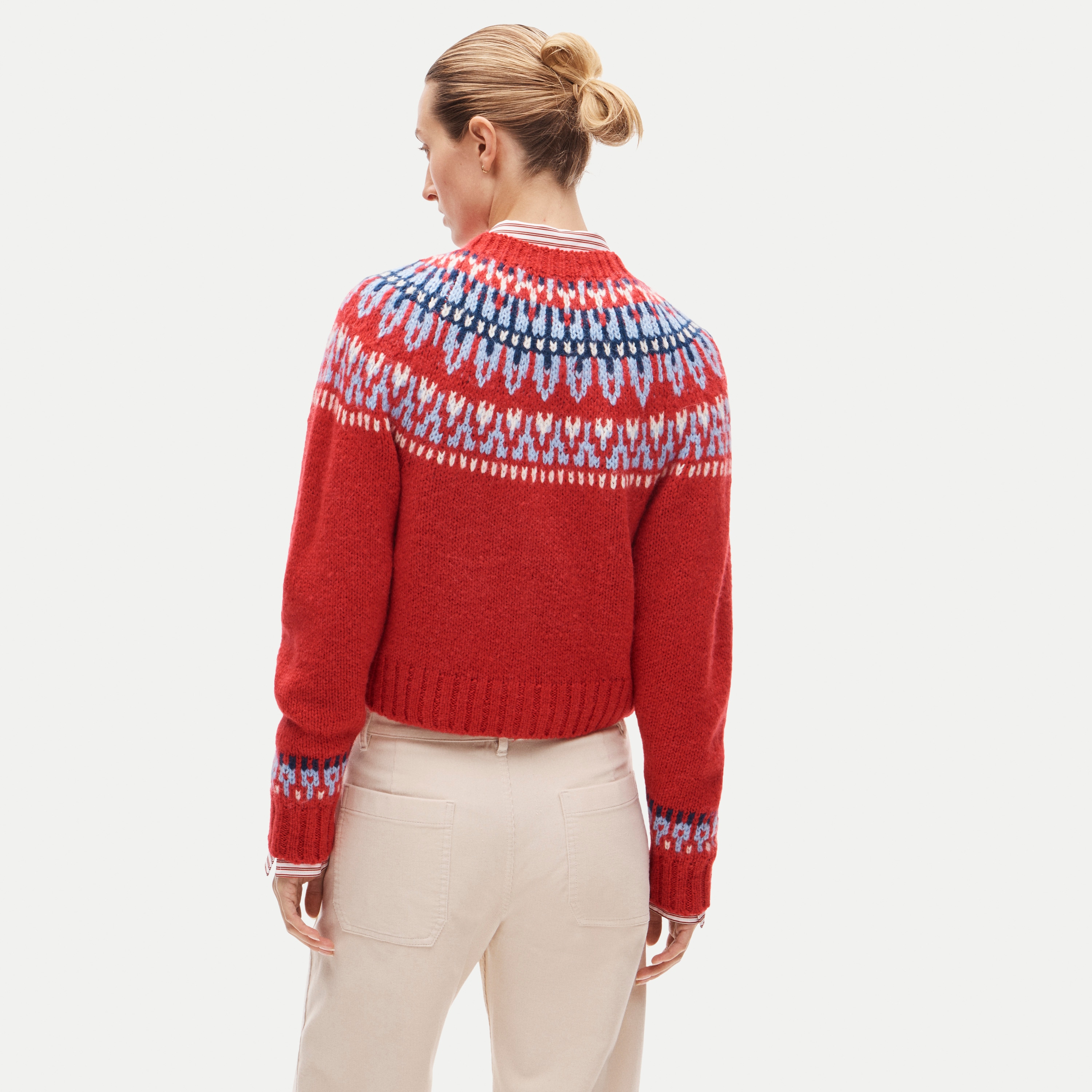 Fair Isle crewneck cardigan